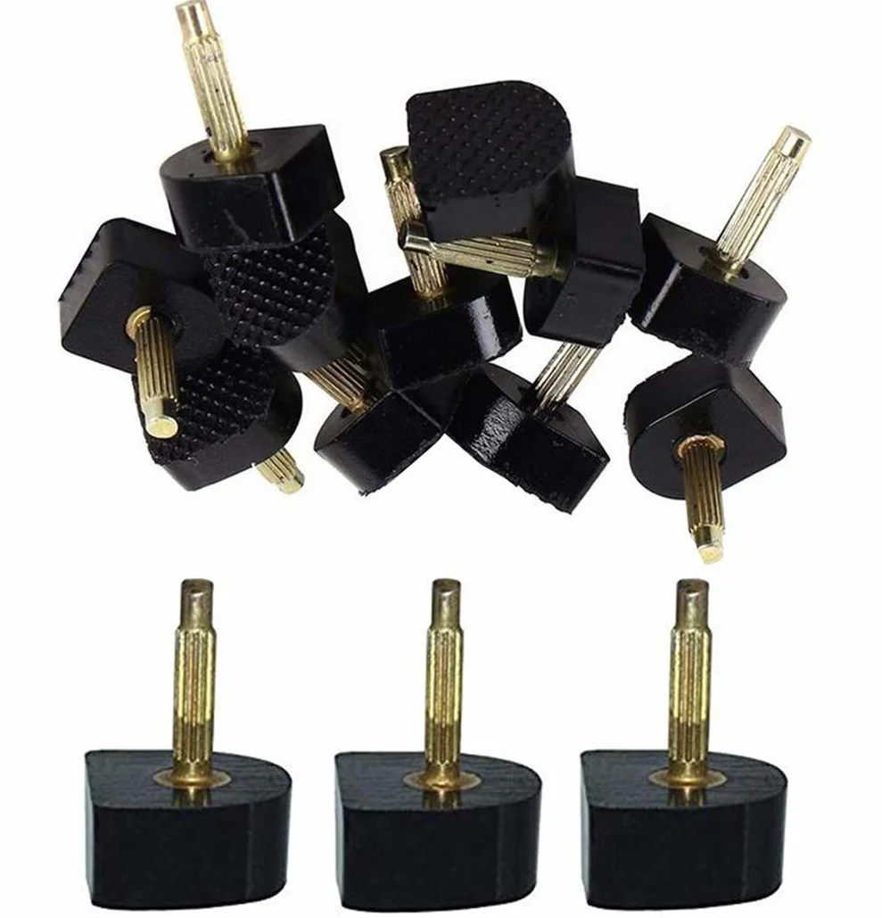 6 pares (12 piezas) negro para mujer y niña, con forma de U, para tacones, puntas de repuesto para zapatos de tacón alto (pines delgados de 2,4 mm, 10 mm x 10 mm)
