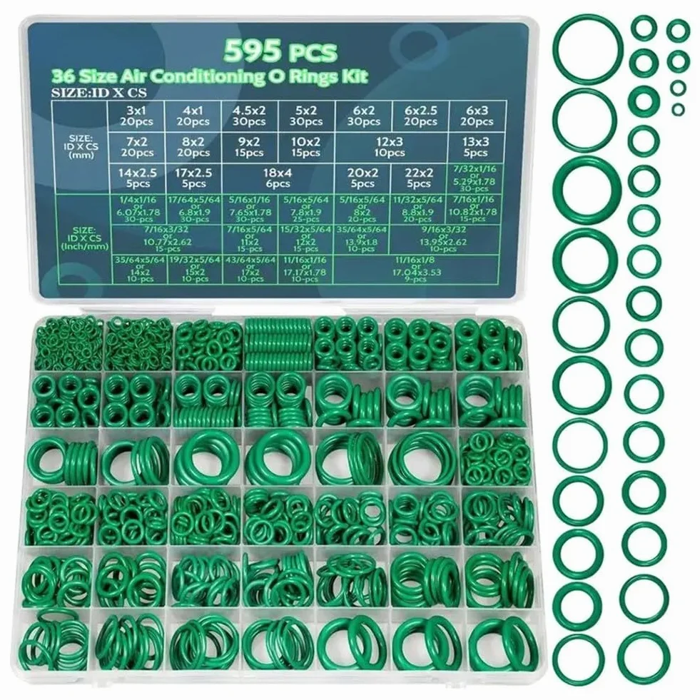 Juego de 595 juntas tóricas de aire acondicionado 36 tamaños reparación rápida