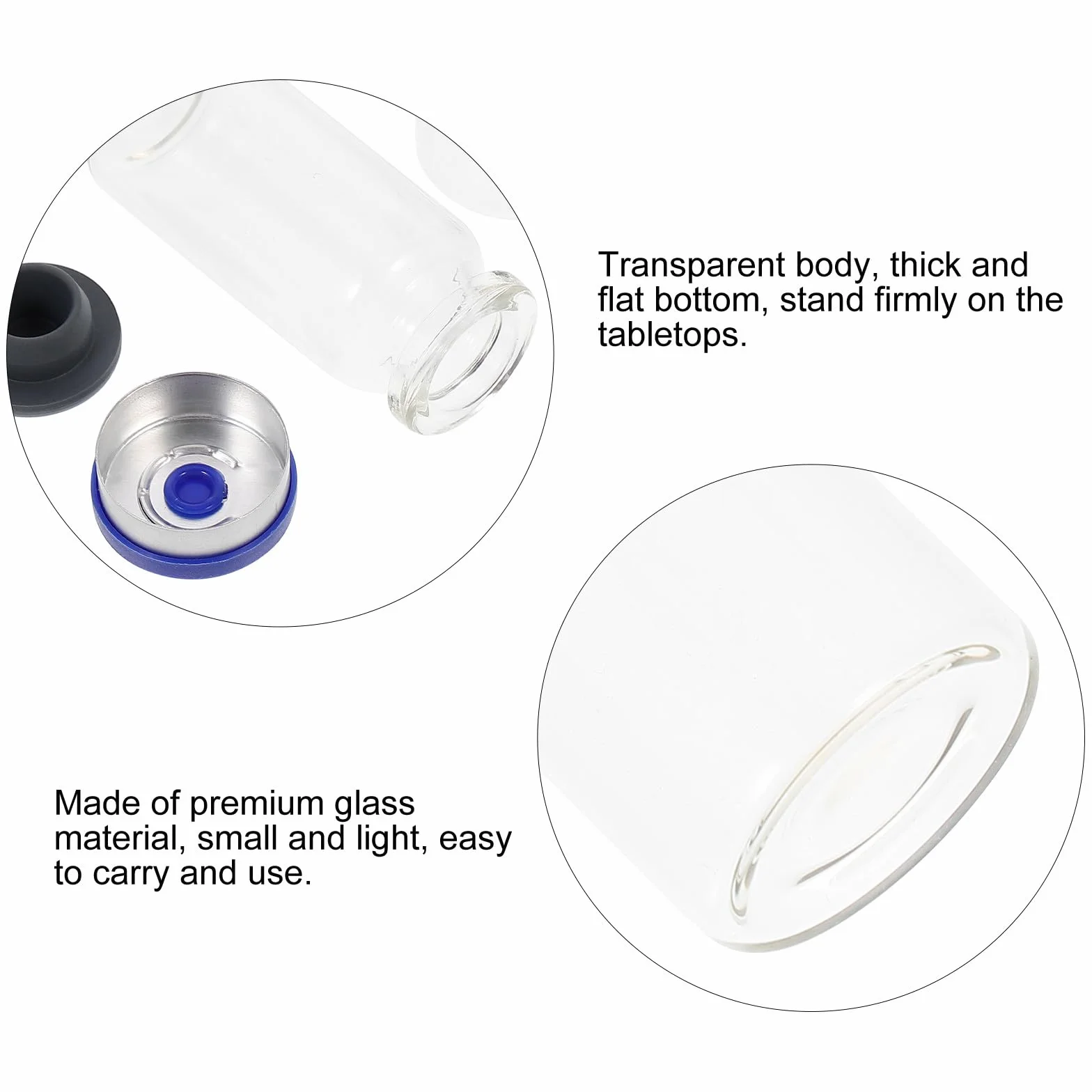 Cabilock Botellas Rellenables 10 ml 100 Frascos de Vidrio Transparente para Muestras y Almacenamiento