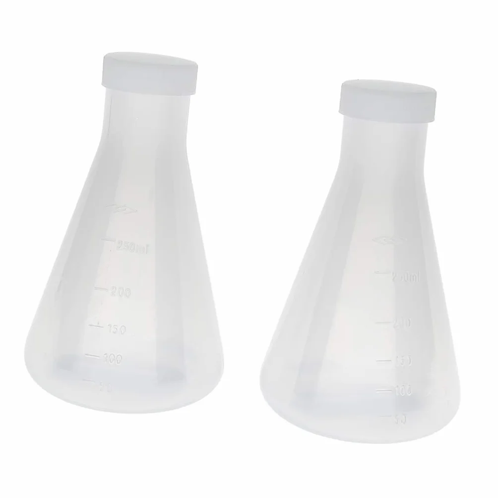 Matraz Cónico Graduado de Laboratorio 250 ml Plástico Pared Gruesa