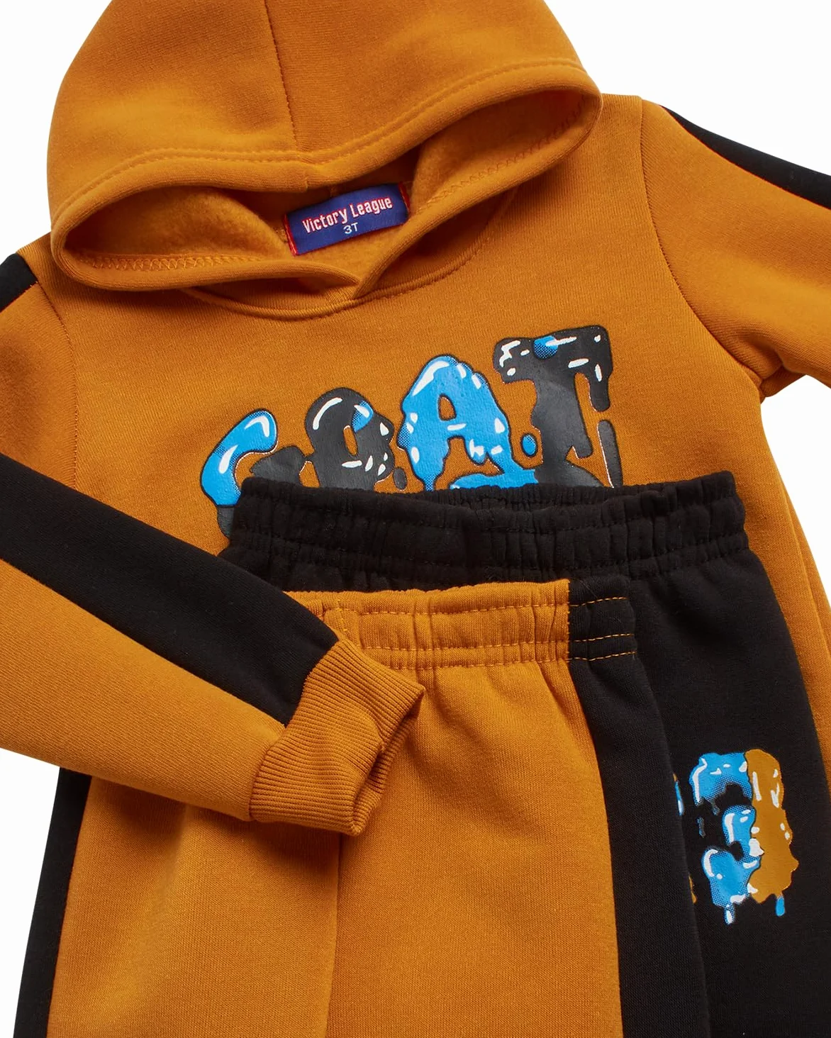 Retro Apparel Conjunto de sudadera para niño, 3 piezas, sudadera con capucha de forro polar y pantalones deportivos (12M-7)