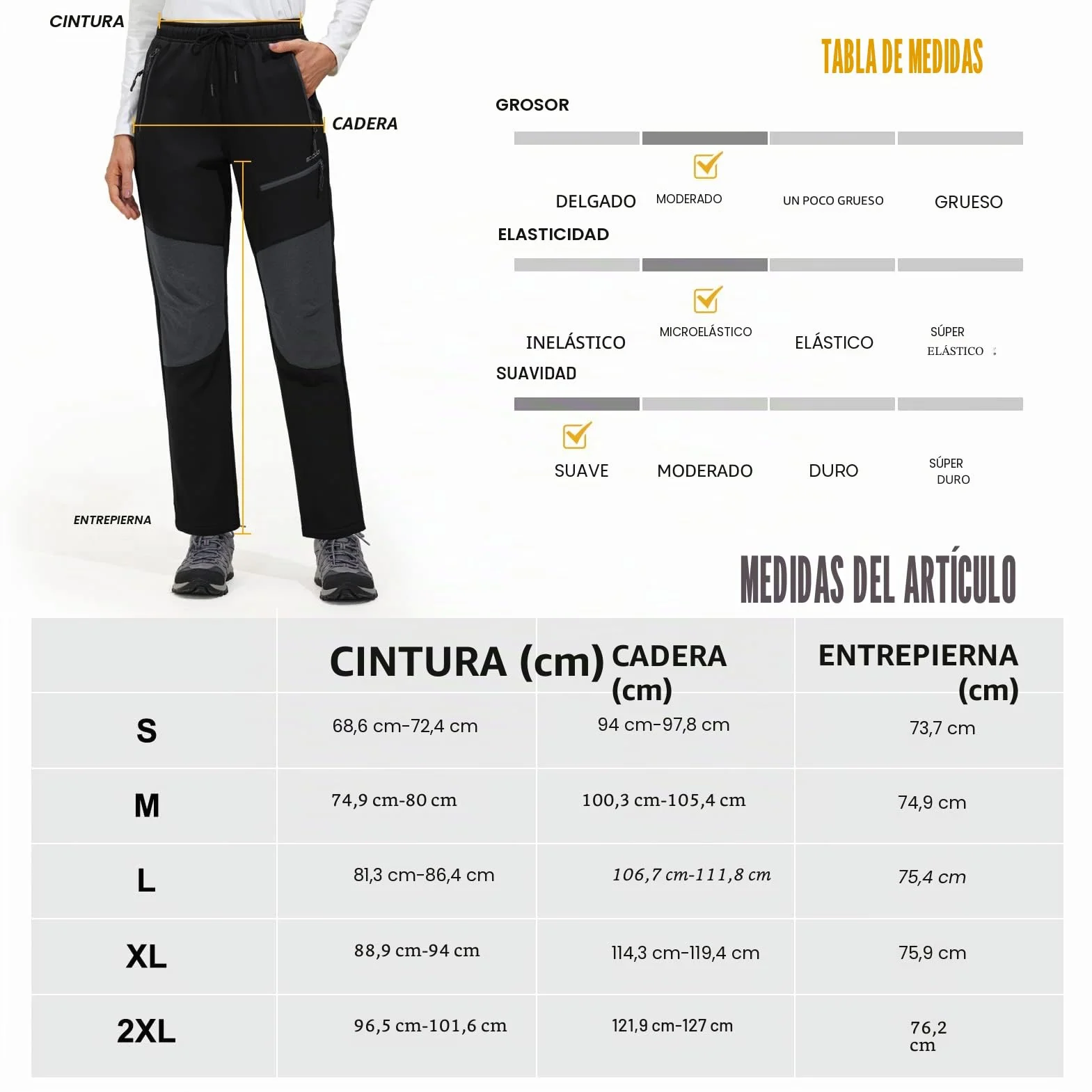 MOCOLY Pantalones Trekking Mujer Invierno Impermeable Montaña Senderismo Esquí Pantalones Térmicos con Forro Polar Pantalones Deportivos para Caza al Aire Libre Ciclismo Trabajo
