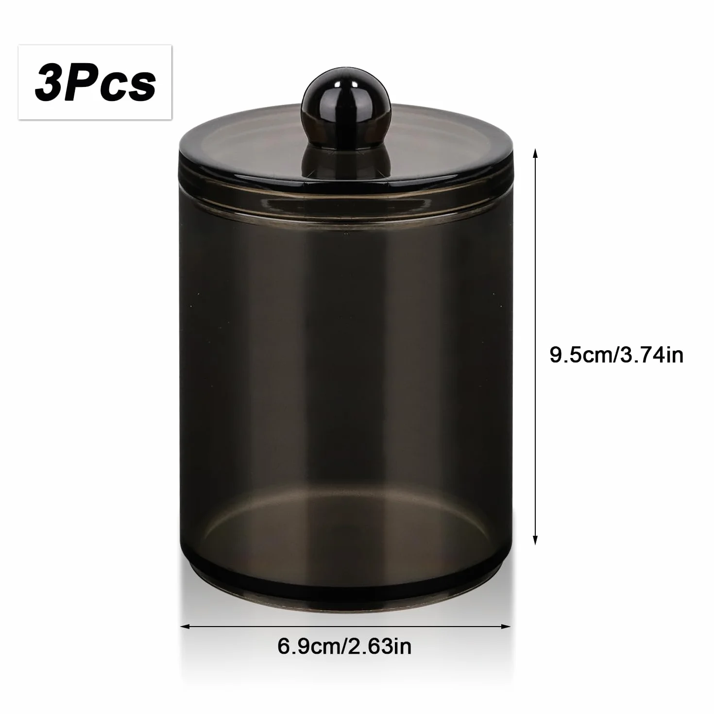 Dispensador de almohadillas redondas, organizador de cosméticos, 3 soportes para bastoncillos de algodón
