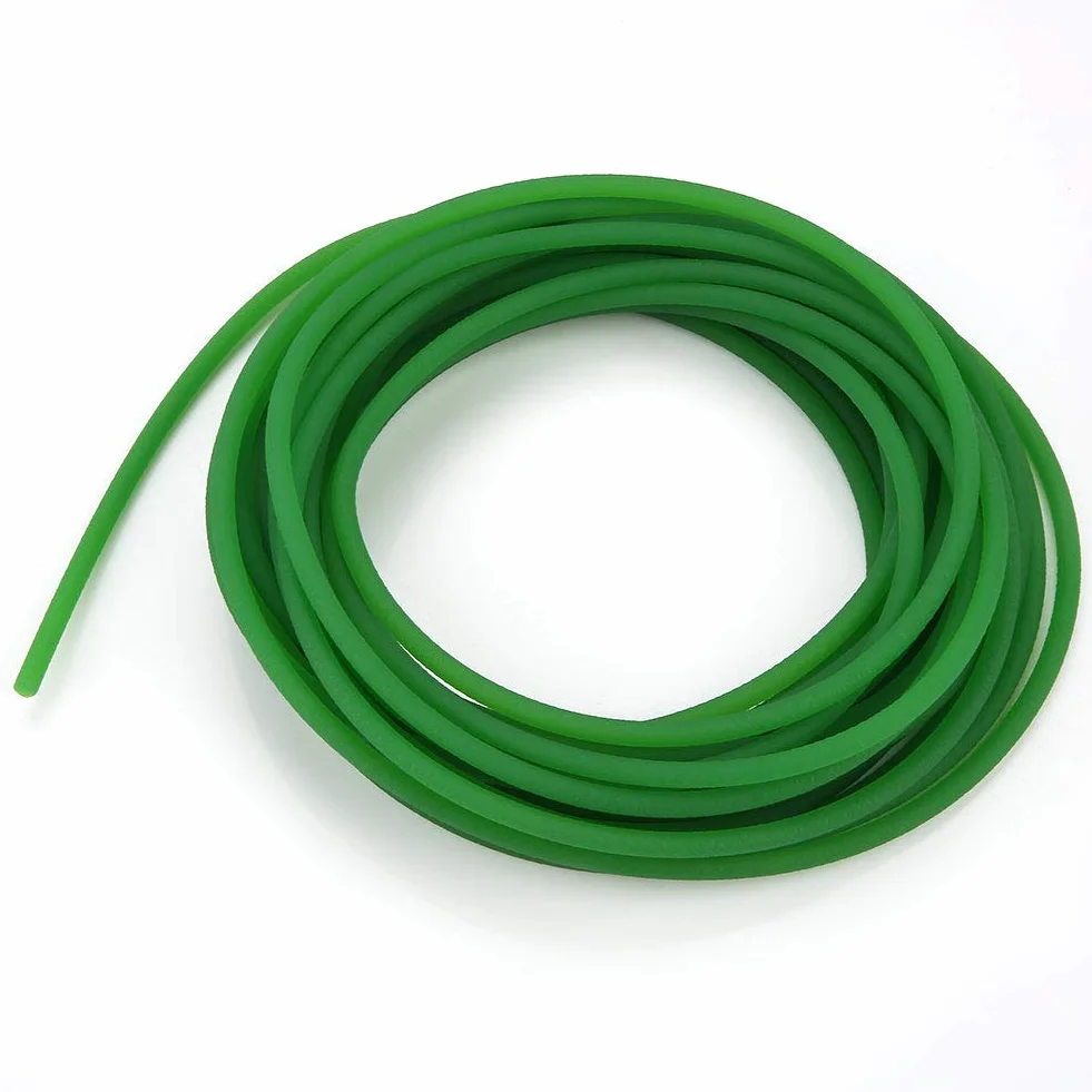 Correa redonda de poliuretano PU superficie rugosa verde 5mm x 10m para transmisión de impresión