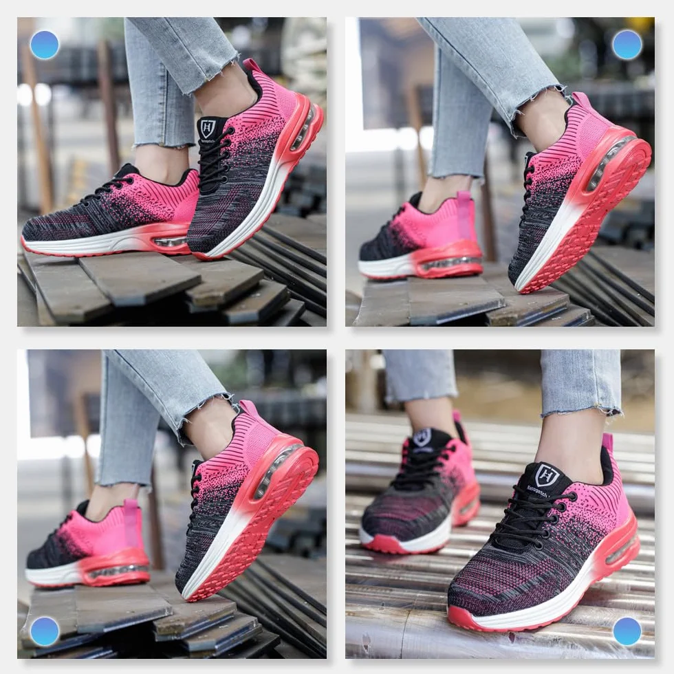 Zapatos de Seguridad Hombre Mujer Zapatillas Trabajo Ligero Comodo Calzado de Seguridad con Punteras de Acero Transpirable Antideslizante
