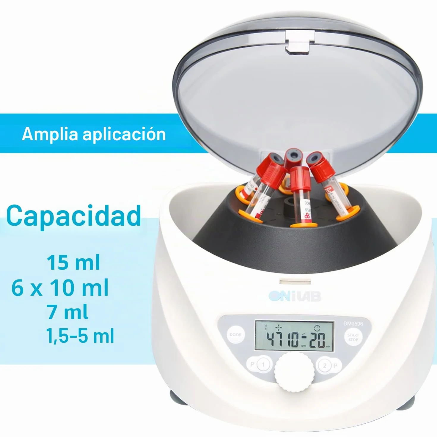 ONiLAB Centrifugadora de mesa 6 x 15 ml 300-5000 rpm 2600 xg RCF LCD Digital