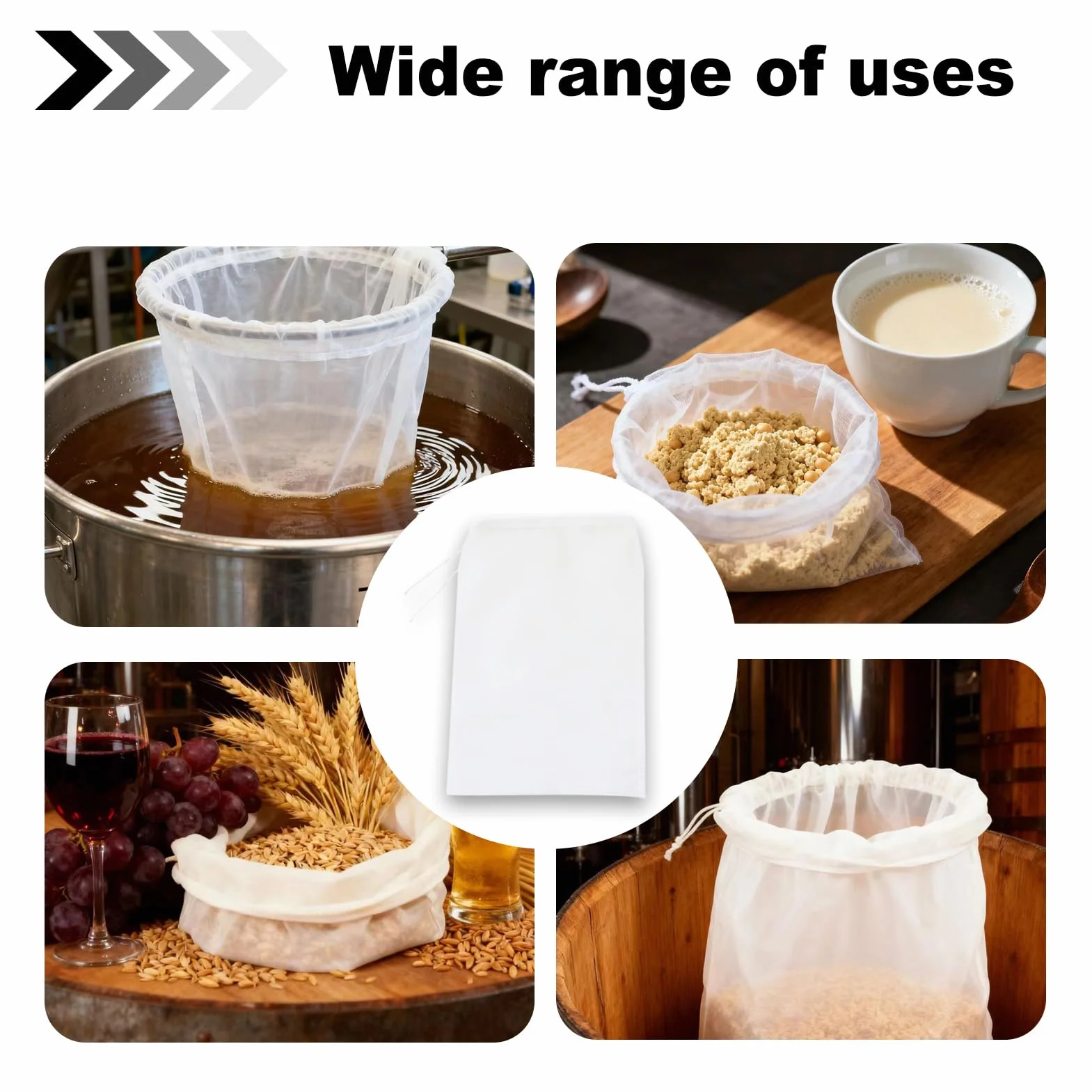 Bolsas de Filtro de Cerveza 45×60 cm Reutilizables para Filtrado de Grano y Mosto