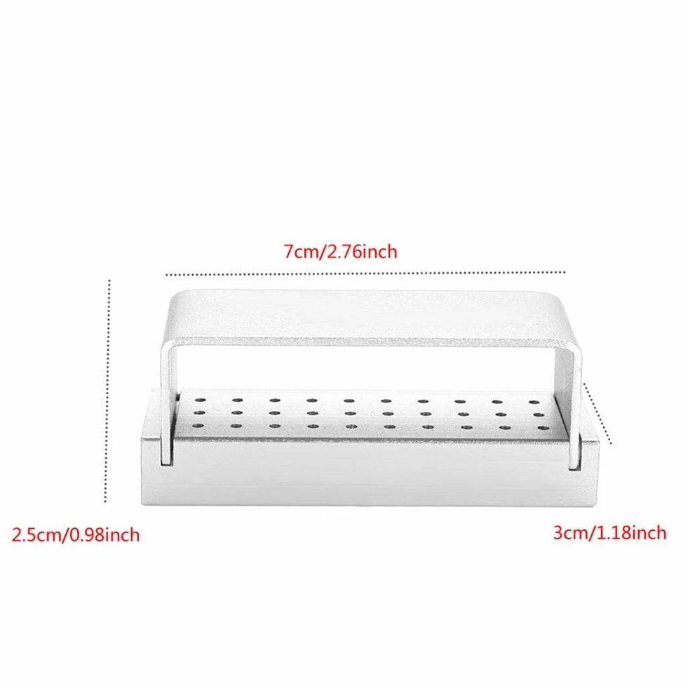 Caja de desinfección dental aluminio 30 agujeros Portafresas autoclavable
