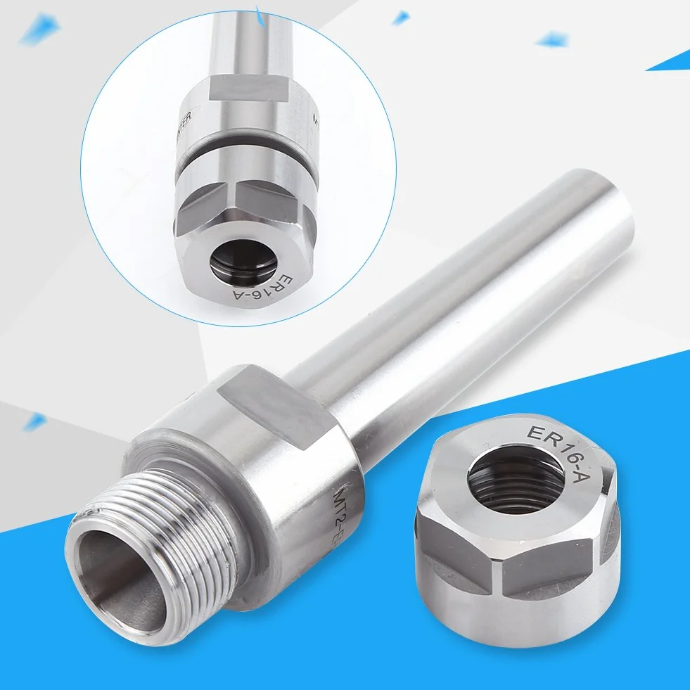 Akozon CNC MT2-ER16-50 MT2 Holder M10 Taper Collet Holder Herramientas de fresado