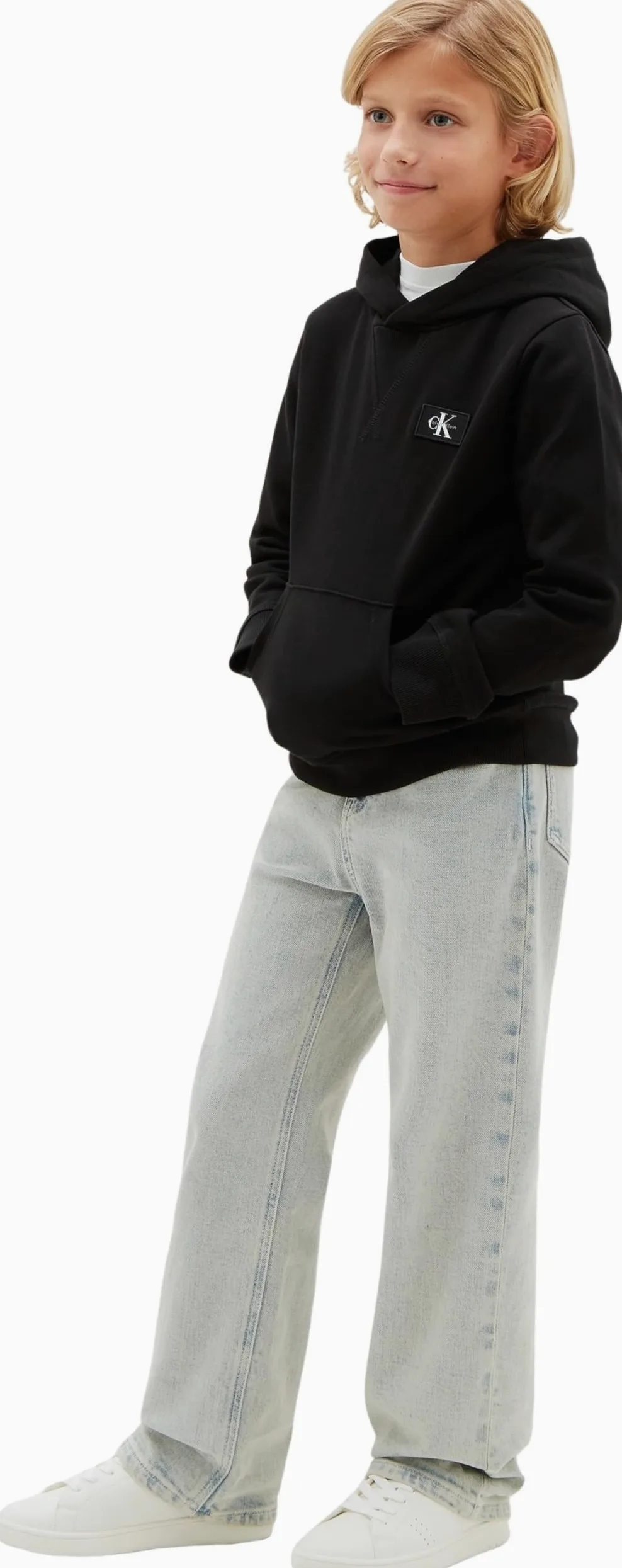 Calvin Klein Terry CK Woven Label Hoodie Lvcktjb39b Otras Sudaderas Niños