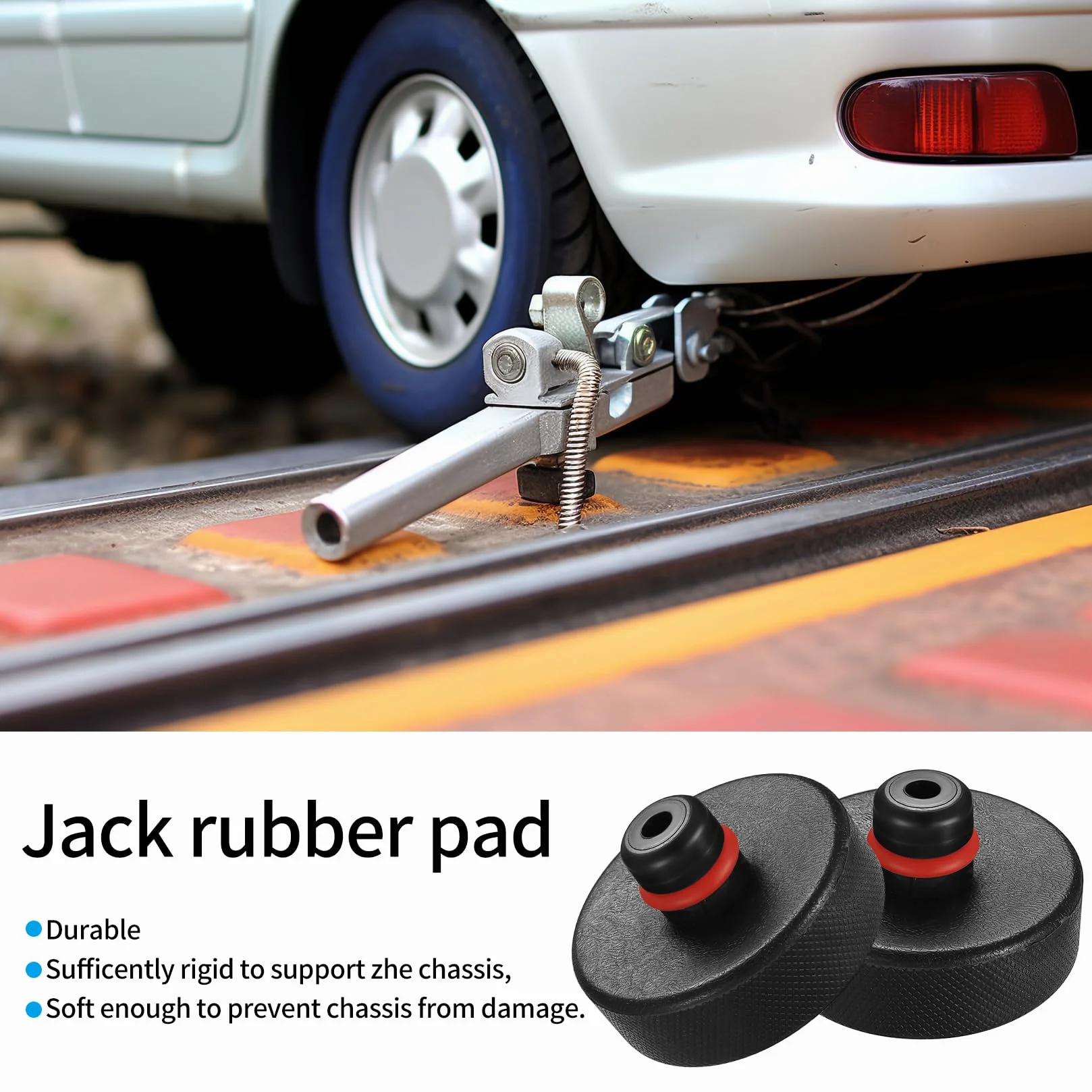 4 Piezas Gato Hidráulico Almohadilla de Goma Compatible Con Tesla Model 3/Y/S/X, Adaptador Jack Pad Herramienta Puntos de Elevación