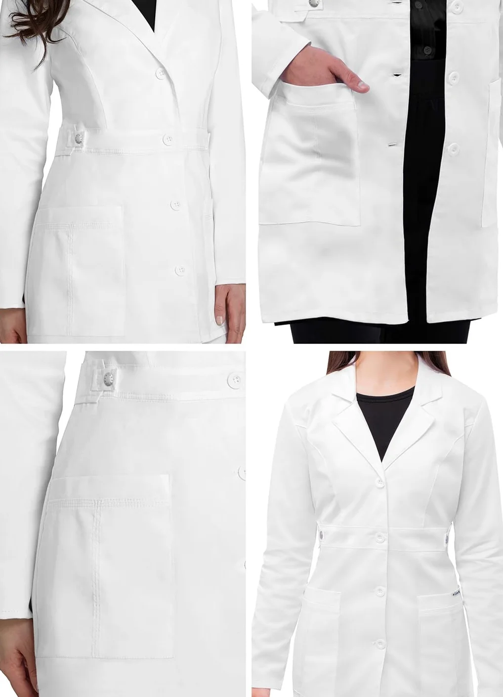 Adar Pop Bata de laboratorio para mujer - Bata de laboratorio stretch de 91.5 cm
