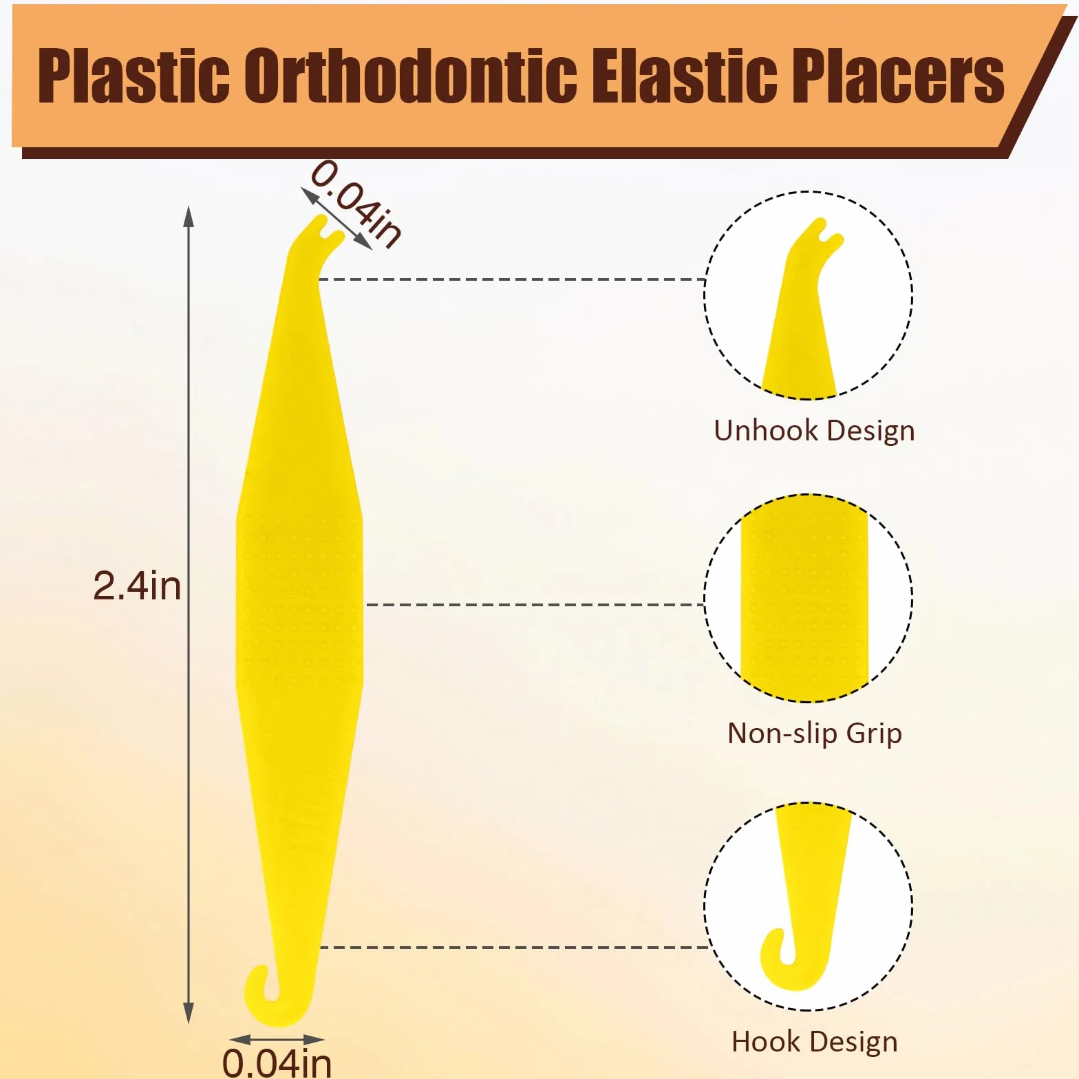 VEGCOO 600 Piezas Goma Elástica Ortodoncia, Multiusos Elásticos Dientes con 6 Colocadores Plástico (1/8, 3.5 oz)