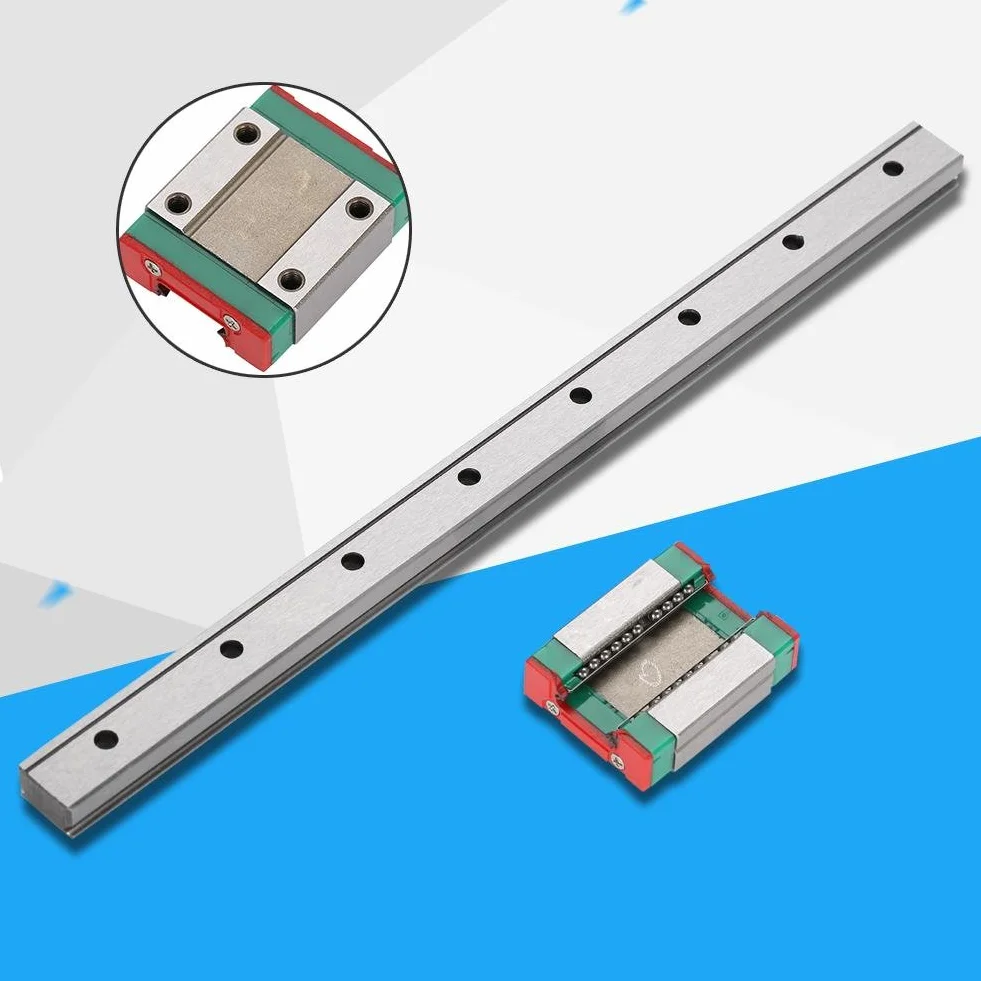 Carril lineal en miniatura 100-450 mm con bloque LML12B guía deslizante acero rodamientos 200mm