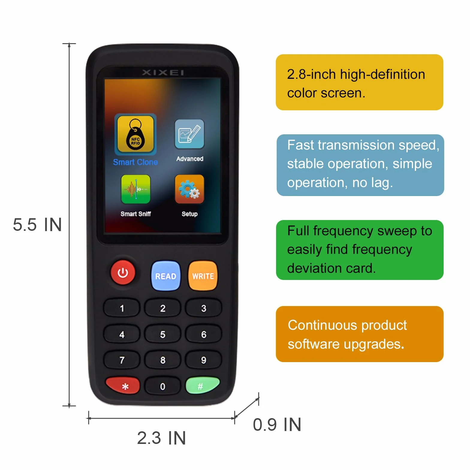 X7 NFC Lector de Tarjetas RFID Duplicador Control de Acceso 125 KHz 13,56 MHz 5 Tarjetas UID 5 Llaveros UID 5 Llaveros T5577