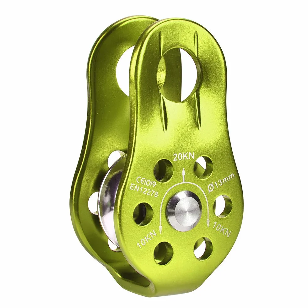 Culnflun Bloque de polea de aleación de aluminio para escalada 8-12 mm Verde