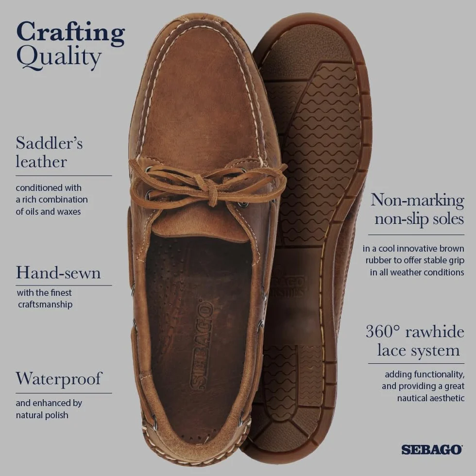 Sebago Schooner Crazy Horse - Zapatos náuticos para Hombre, Color marrón