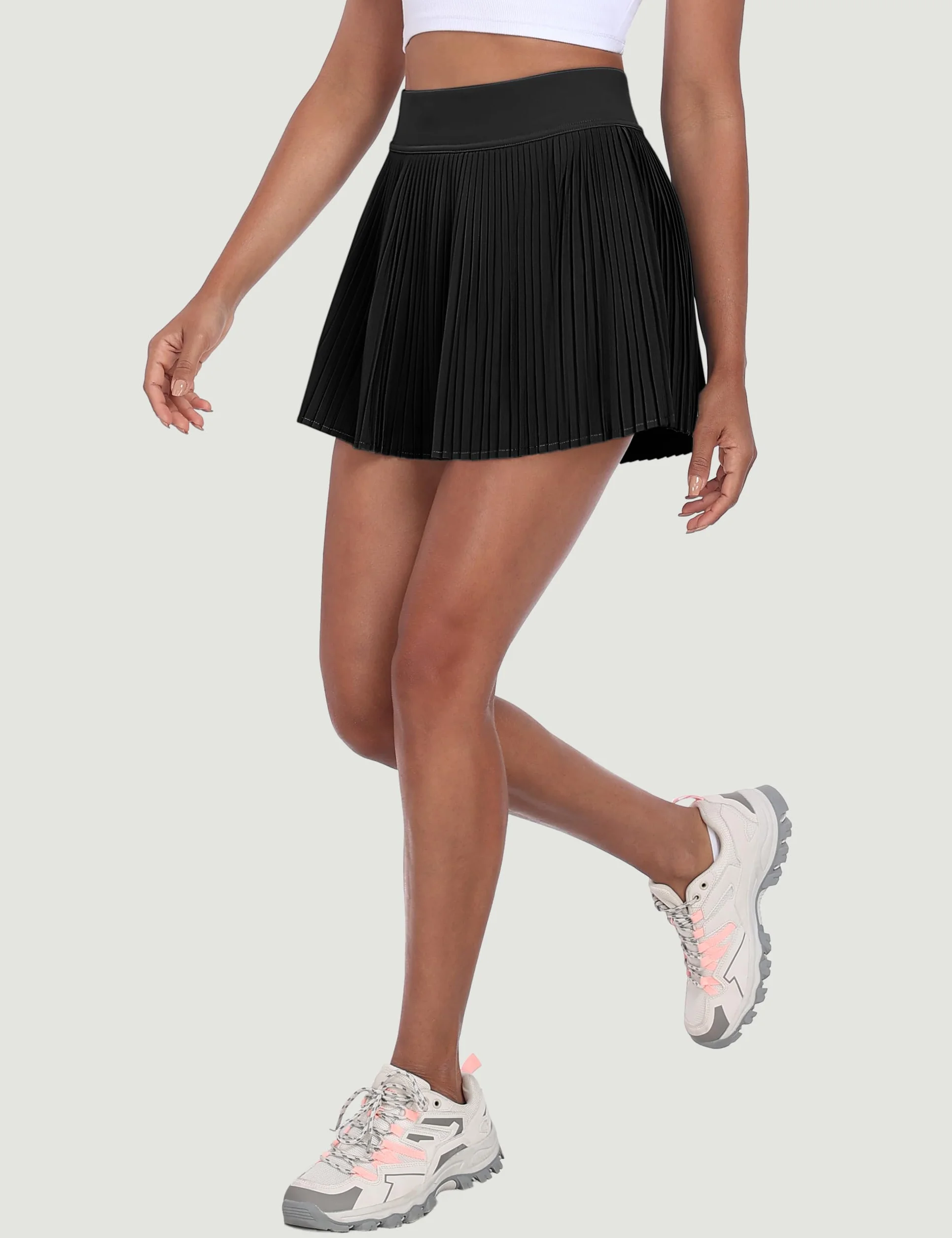 Desol Falda de tenis plisada con pantalón, falda para mujer, con 2 bolsillos, cintura alta, falda plisada, falda deportiva, falda de golf, mini falda para mujer, para entrenamiento al aire libre