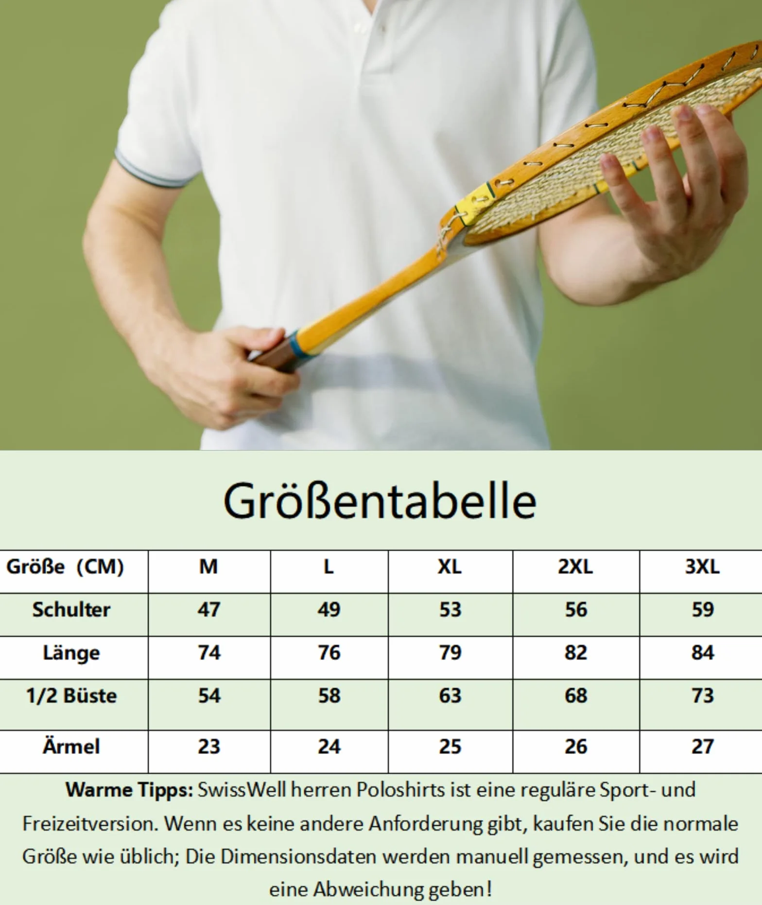 SwissWell Polo Manga Corta para Hombre Secado Rápido Golf Transpirable