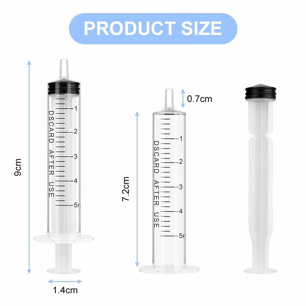 OFFCUP Jeringas de Plástico 5ml 10pcs Reutilizable para Jardín Laboratorio Medición Riego
