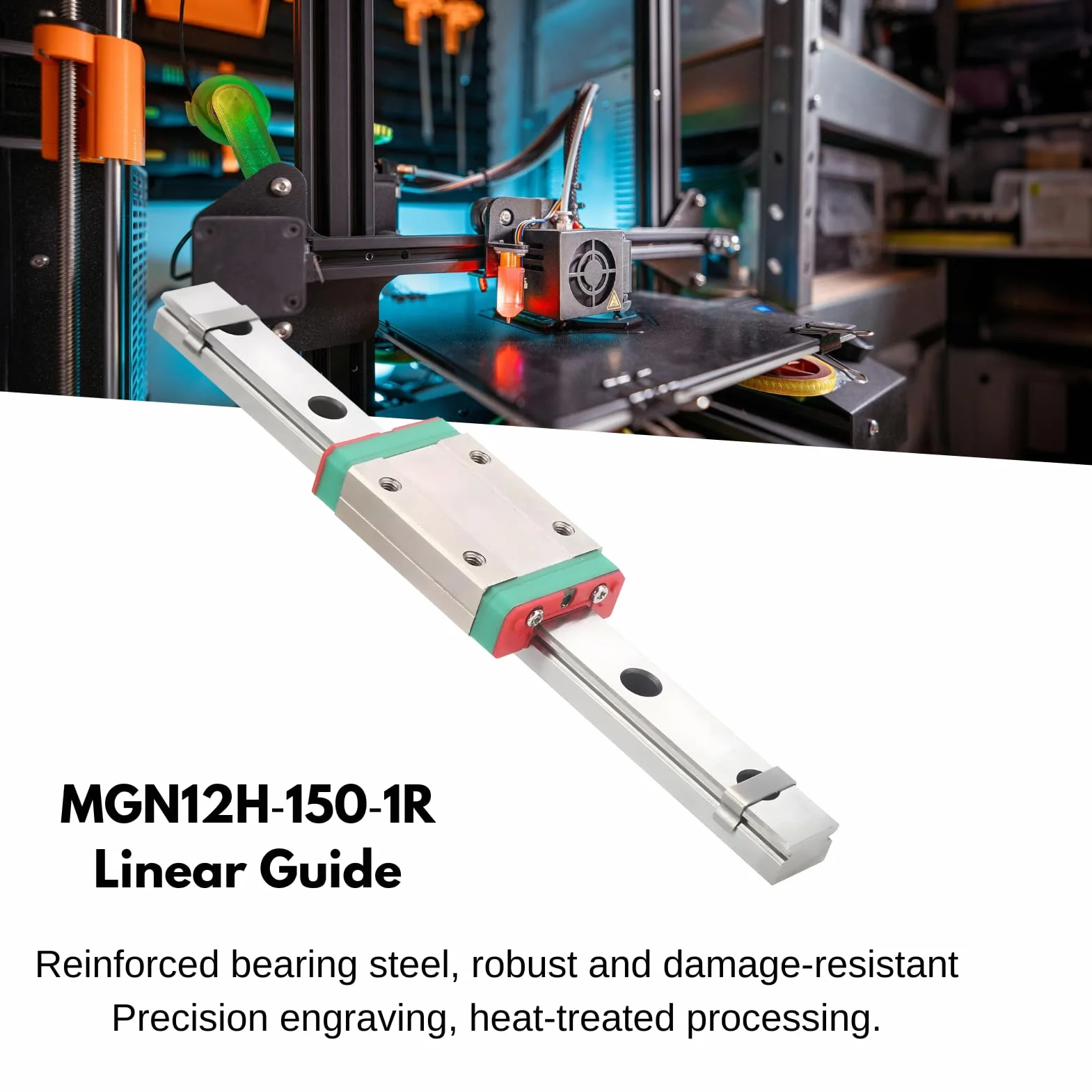 Riel Deslizante en Miniatura MGN12H 150mm Guía Lineal de Acero Inoxidable para Impresora 3D CNC