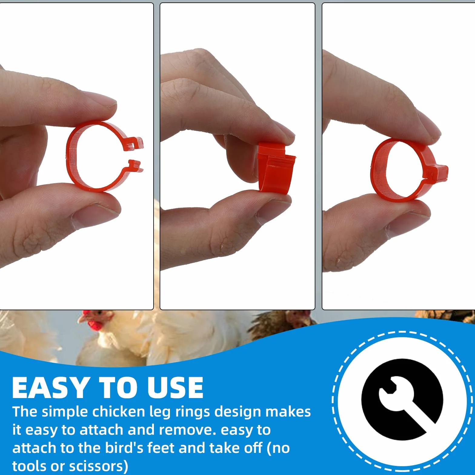 48 Piezas Anillos para Patas de Pollo Multicolor Identificación Clips Numerados para Aves de Corral (20mm)