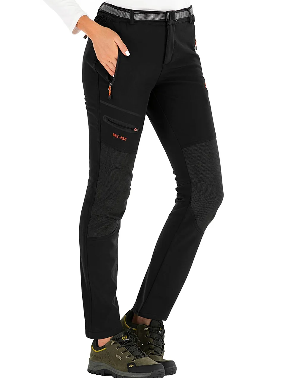Pantalones Trekking Mujer Invierno Impermeables Pantalones Termicos Montaña Senderismo Esqui Nieve Polar Forrado Aire Libre