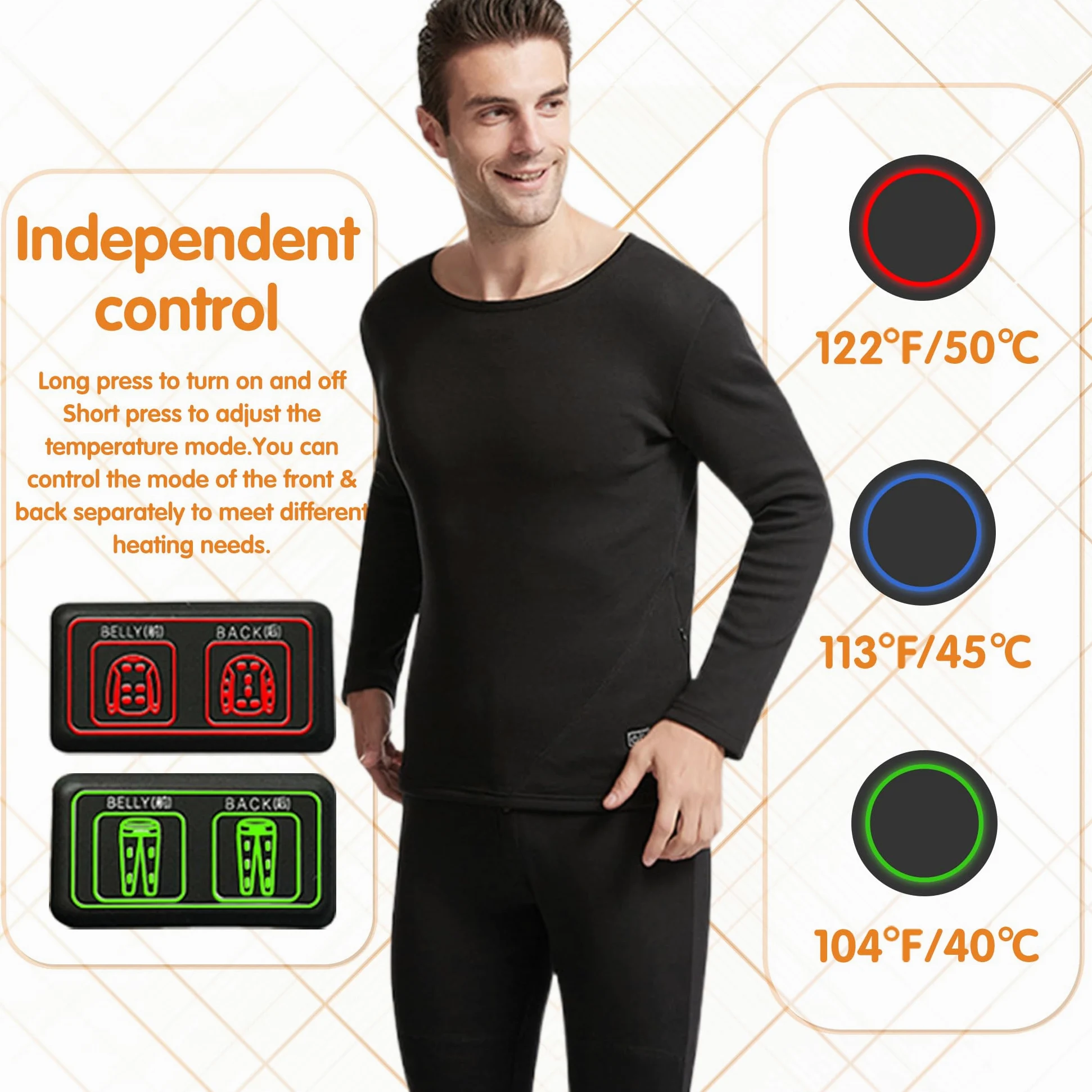 Camisas De Calefacción para Hombres 16 Zonas De Camisa Térmica con Control De Temperatura Independiente para La Caza, Esquí