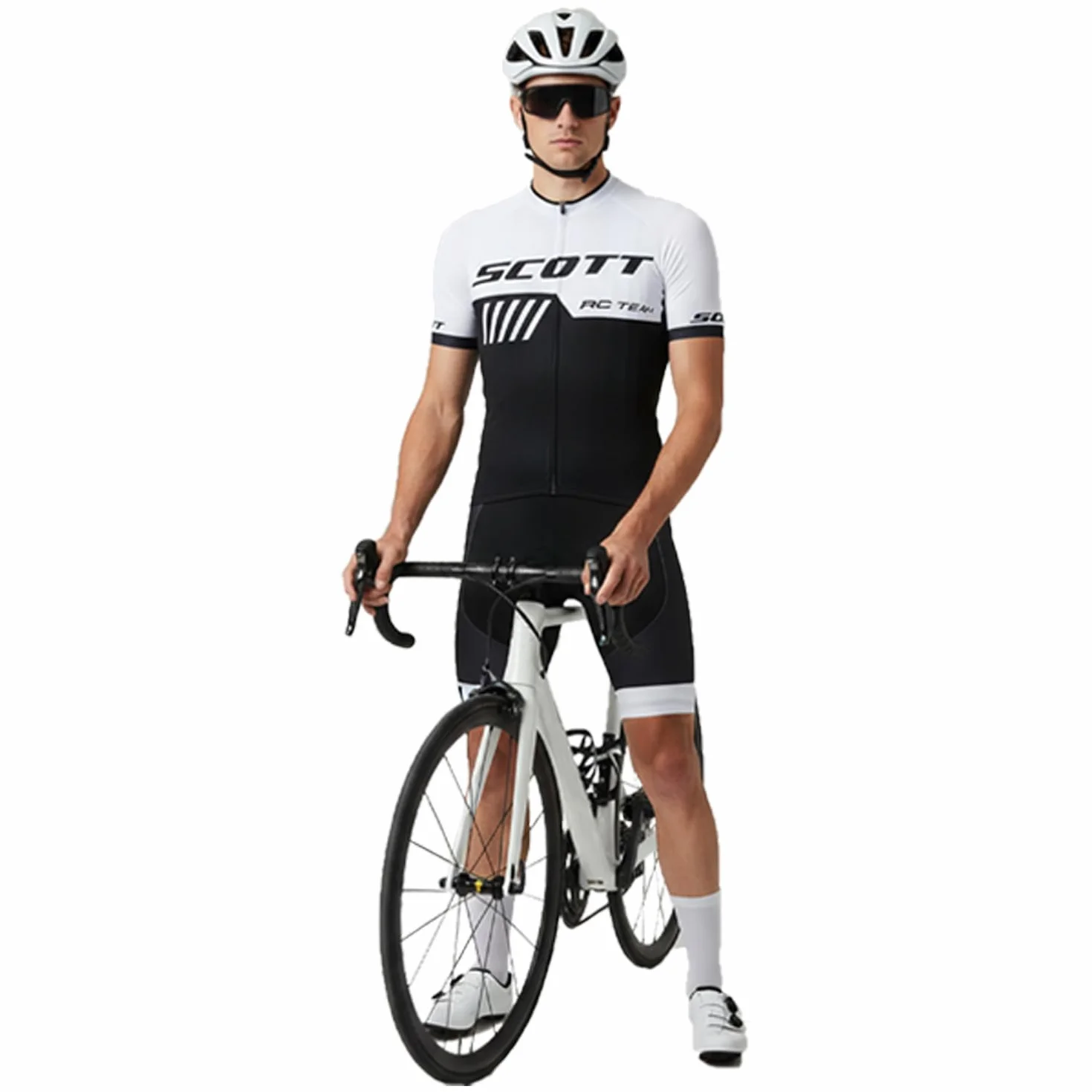 Conjunto de ropa de ciclismo para hombre maillot manga corta culotte transpirable