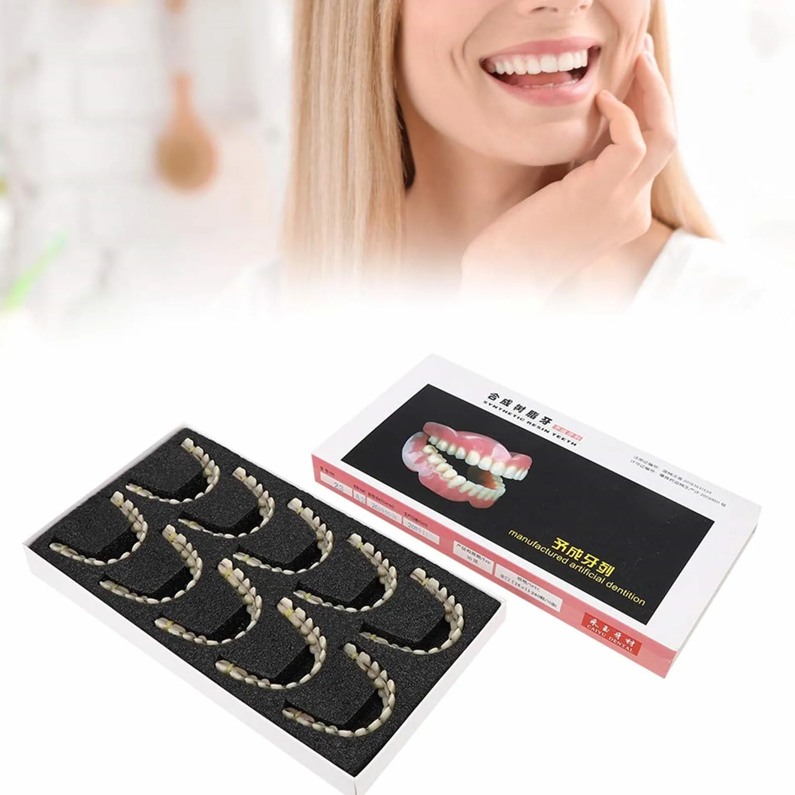 Juego de dientes postizos de resina, modelo de enseñanza dental, 280 piezas, suministro dental
