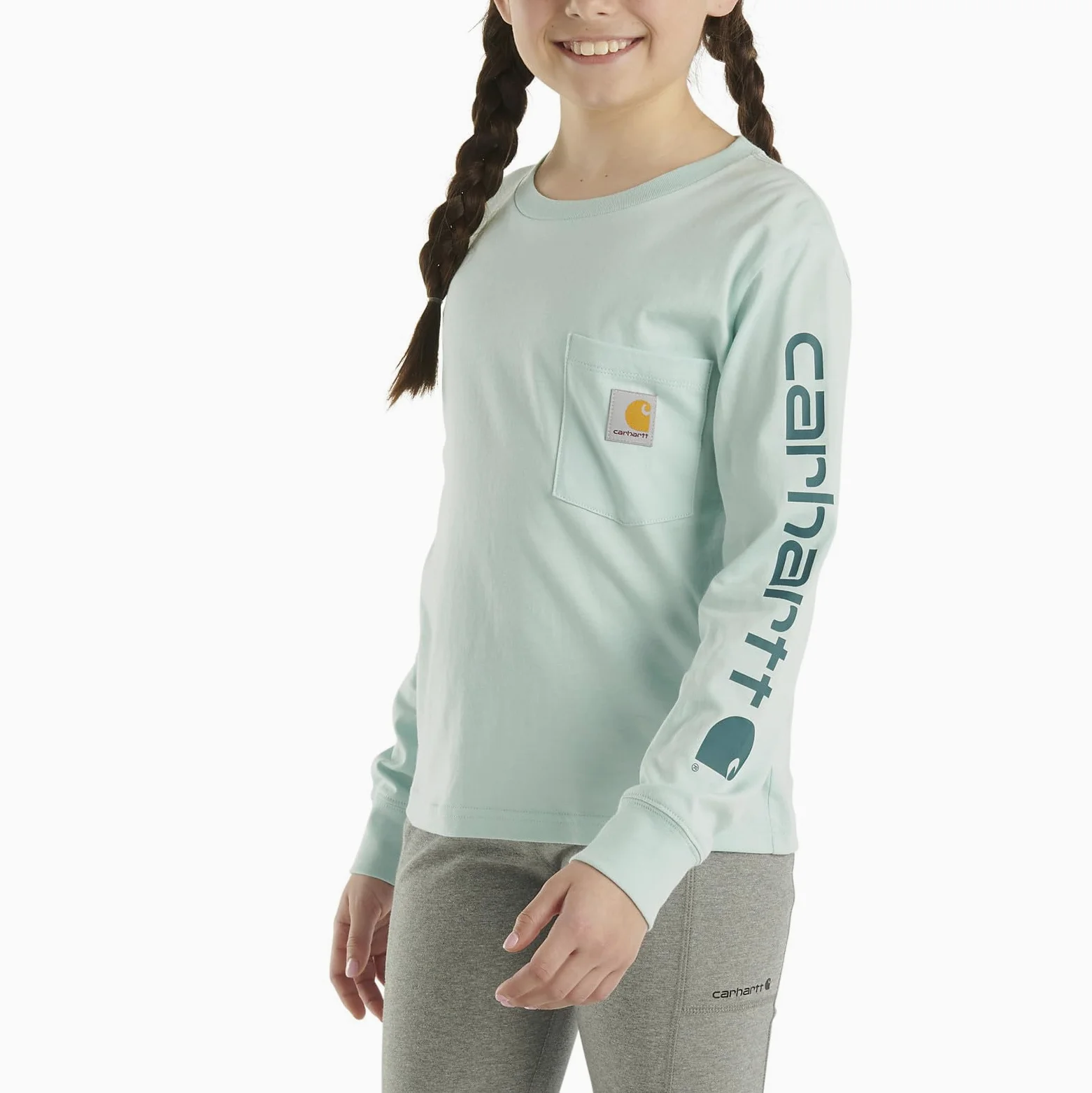 Carhartt Long-Sleeve Pocket tee T-Shirt Camiseta para Niñas