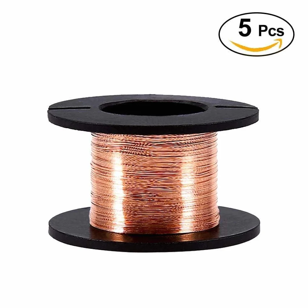 Alambre de Bobina Esmaltado 0.1mm 15m Cobre 5pcs