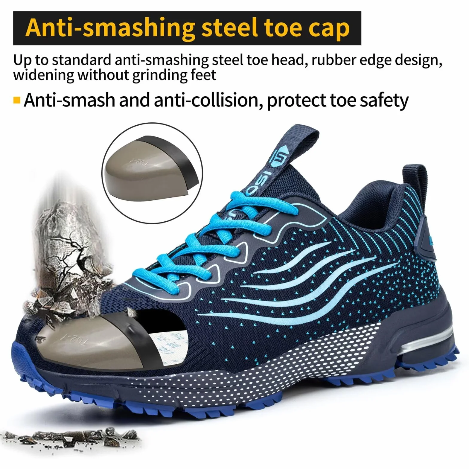 Zapatos de Seguridad para Hombre Mujer Zapatillas Trabajo Comodo Ligero Calzado de Seguridad con Punta de Acero Transpirable