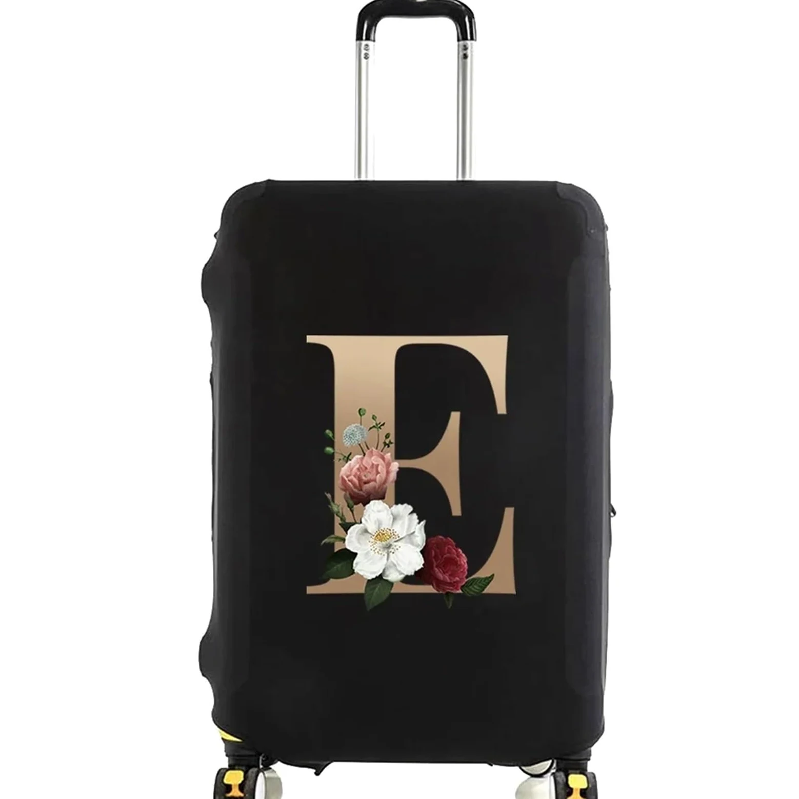 Fundas Para Maletas Fundas protectoras for maletas de viaje, Protector de equipaje elástico grueso for equipaje de 18 "-28", funda bolsa de viaje con letras doradas impresas, 2 uds. Para Equipaje(Blac