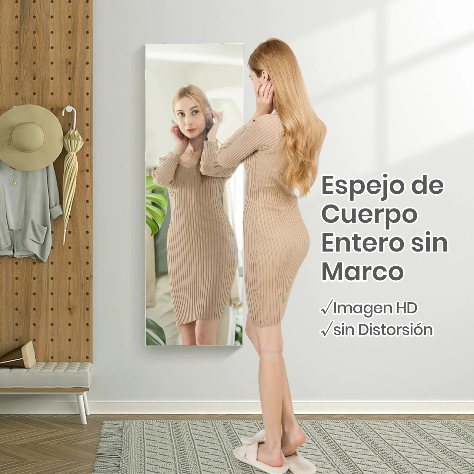 GOPLUS Espejo Joyero con LED, 120 x 37 x12 cm, Armario con Espejo de Pared y en Puerta, Organizador para Pendientes, Collares con Almacenaje, Decoracion Dormitorio Blanco