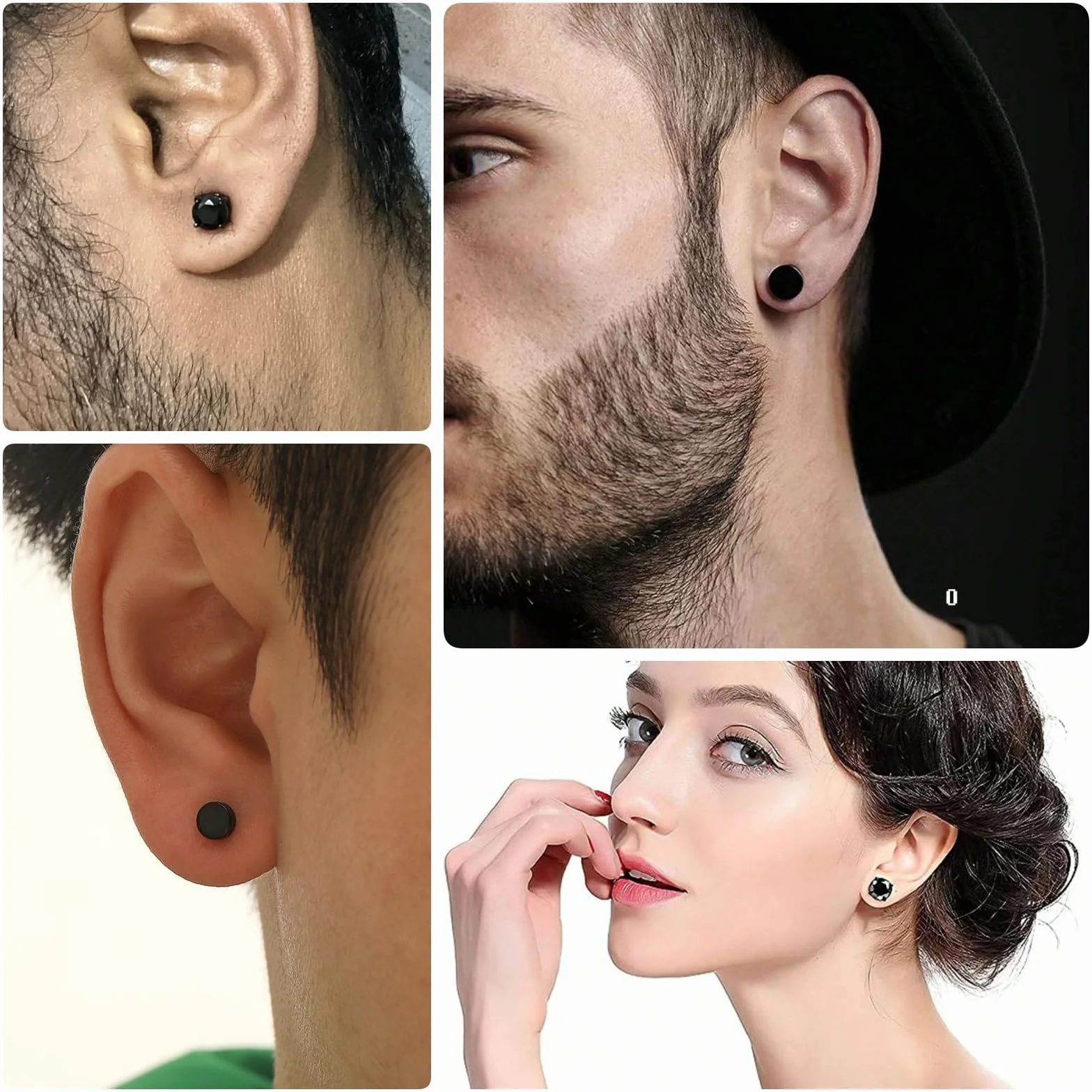 Pendientes magnéticos Acero inoxidable Pendientes sin perforar Pendientes punk CZ