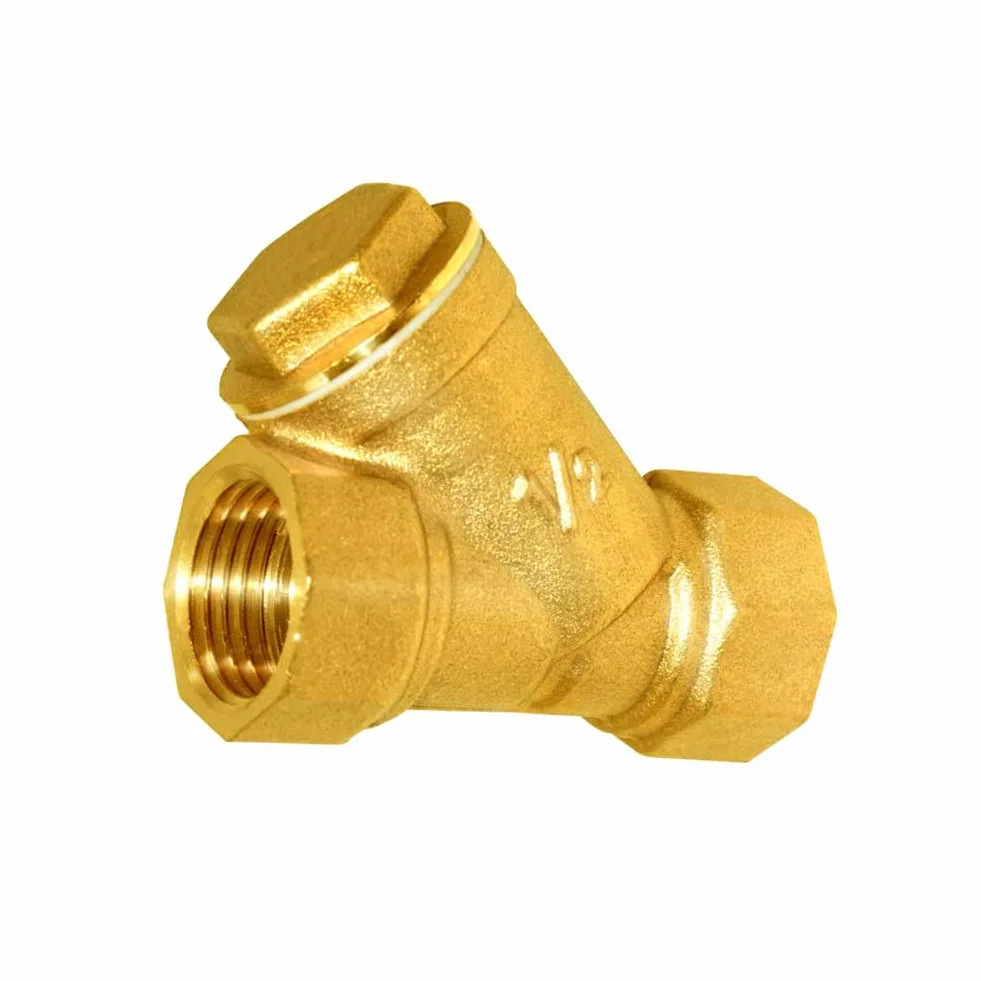 Válvula de filtro de latón Y colador 1/2" rosca hembra para separación de aceite de agua