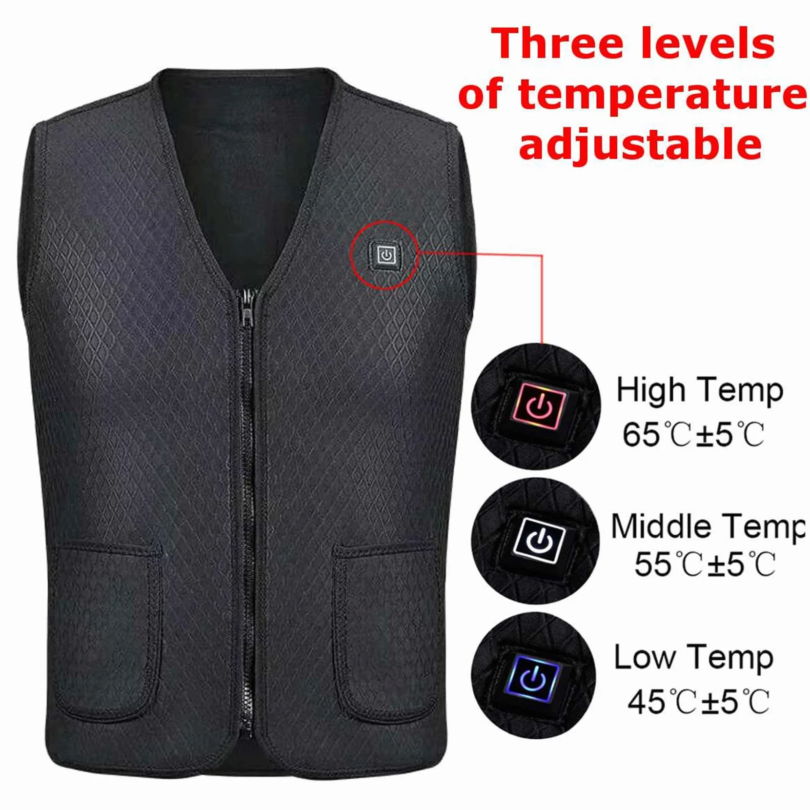 Chaqueta calefactable, Chaqueta calefactora for Exteriores, Chaleco Calefactor, Ropa de Senderismo, Carga USB, eléctrica Inteligente