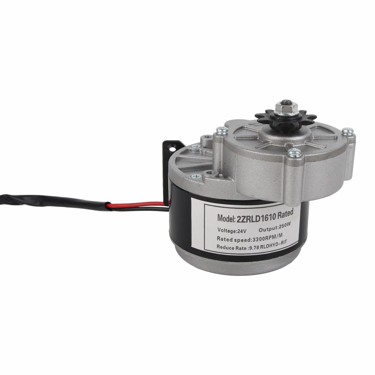 Motor Eléctrico de Reducción de Engranajes 24V 250W 3300RPM Piñón 13 Dientes