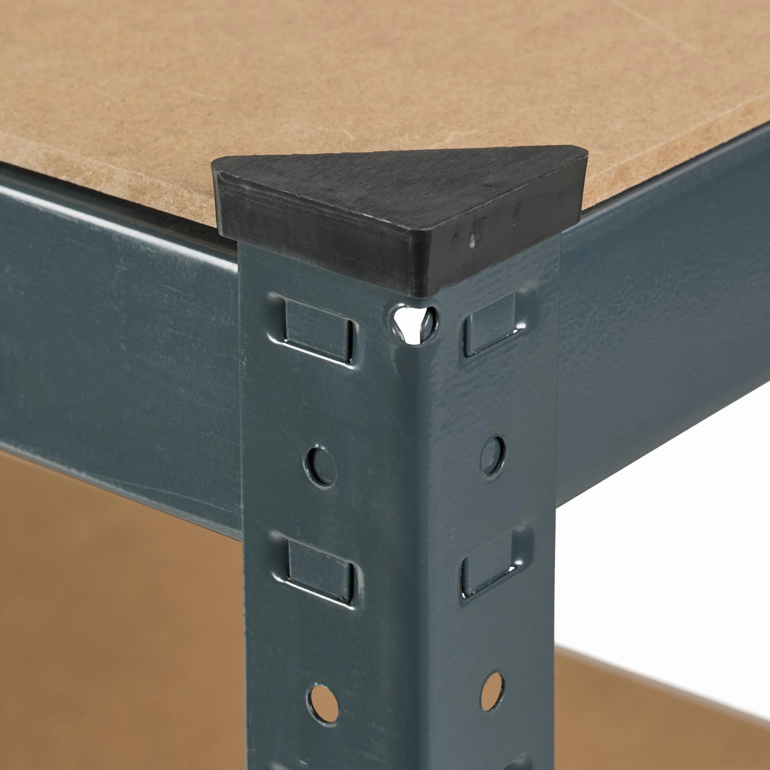 Relaxdays Banco de Trabajo 150 kg 2 Niveles Ajustables 90x120x60 cm Acero MDF Antracita