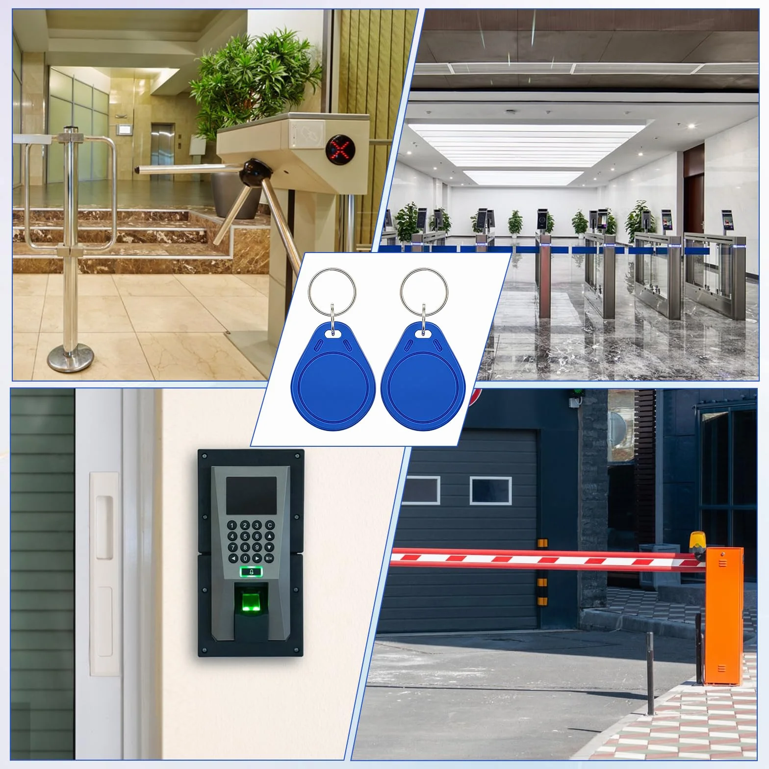MIFARE Llaveros clásicos 1K RFID IC ISO14443A 13.56 MHz tarjeta control acceso azul 50 unidades