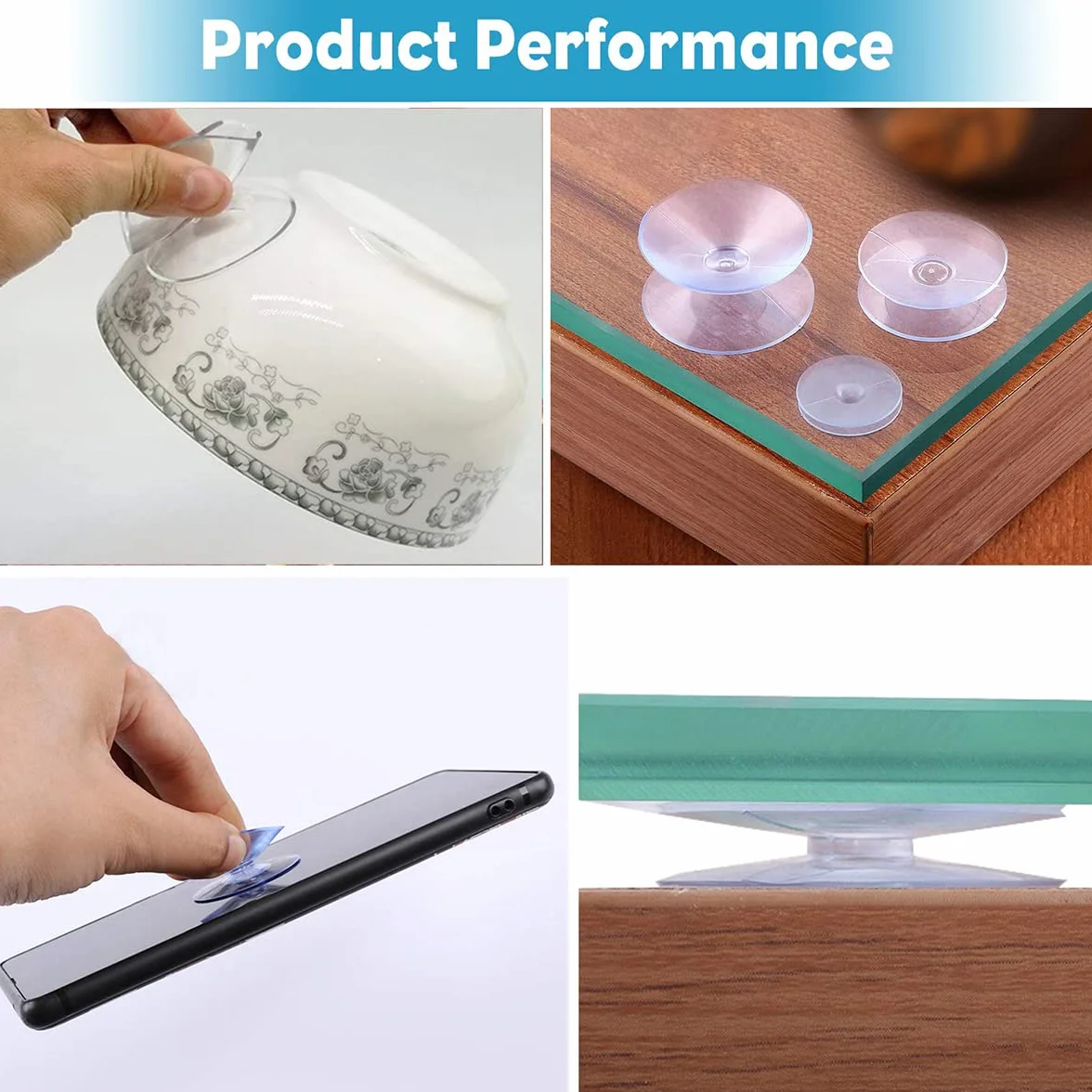 Ventosas De Doble Cara Transparentes 10 Piezas PVC Antideslizante para Cristales Mesa Cocina Baño Espejo