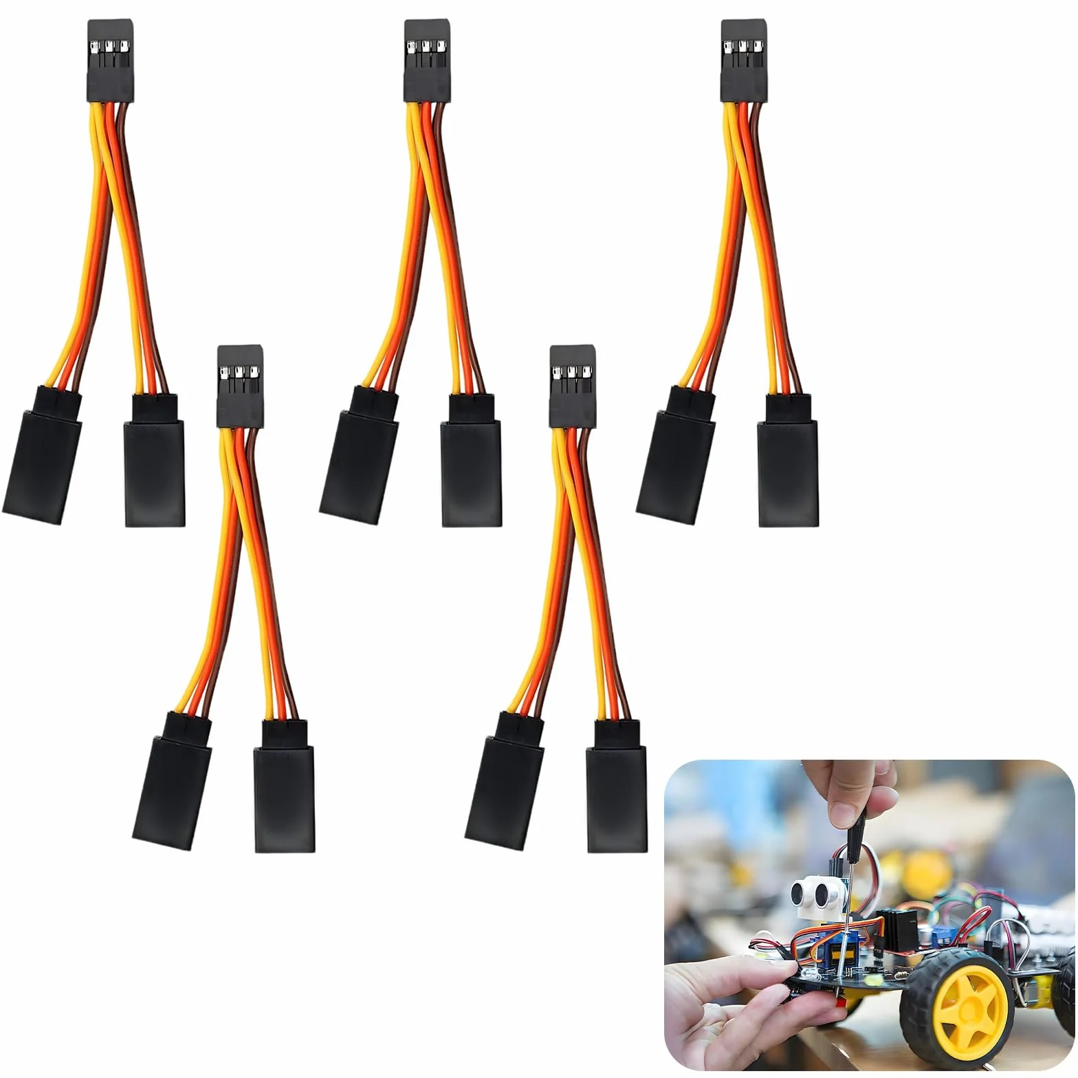 Cable Divisor Servo Y 5 Piezas Compatible con JR Spektrum Hitec para Aviones Drones Helicópteros RC