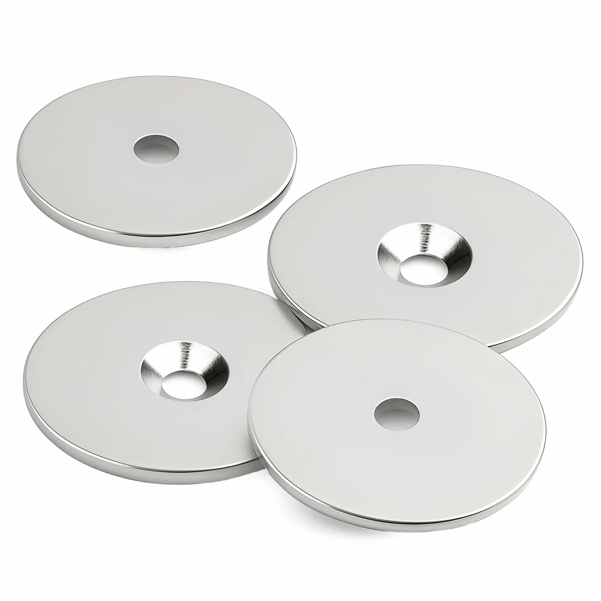 Disco metálico Ø 40 mm x 3 mm con taladro avellanado - Contrapieza para imanes, 10 piezas