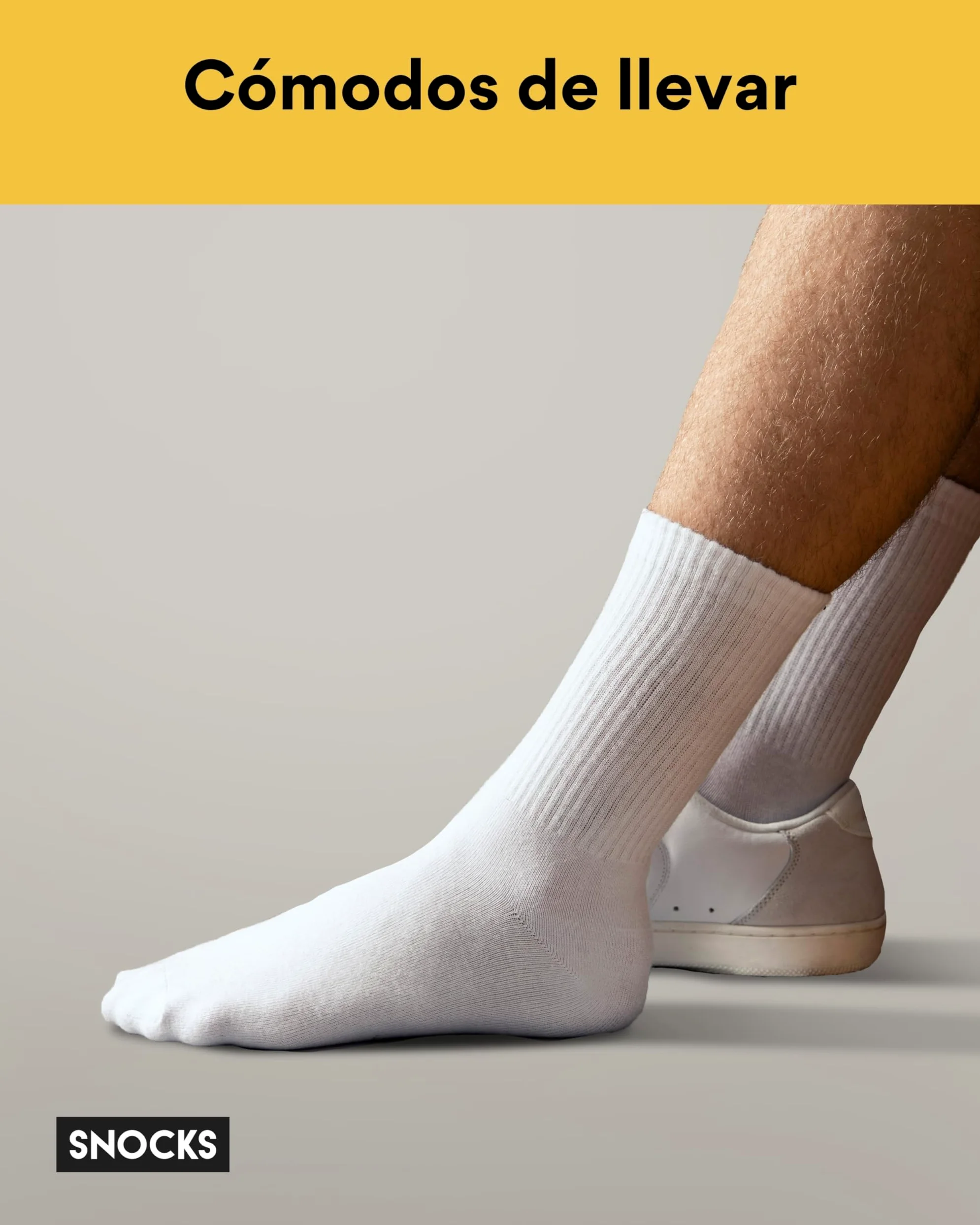 Snocks Calcetines de tenis para hombre y mujer de algodón orgánico, 4 pares, materiales de alta calidad y calcetines largos multifuncionales, ideales para deporte y ocio, talla 35-50