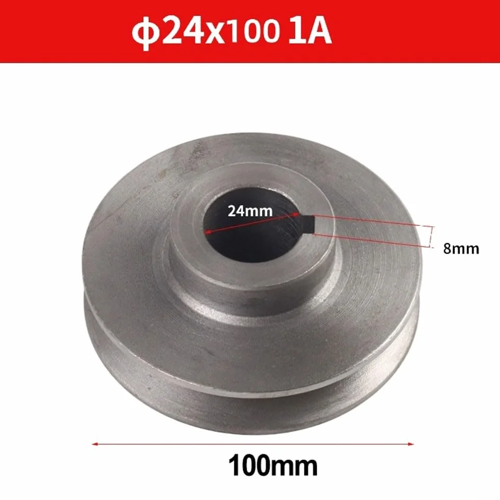 Polea de transmisión de hierro fundido, una ranura, correa trapezoidal, 24x100