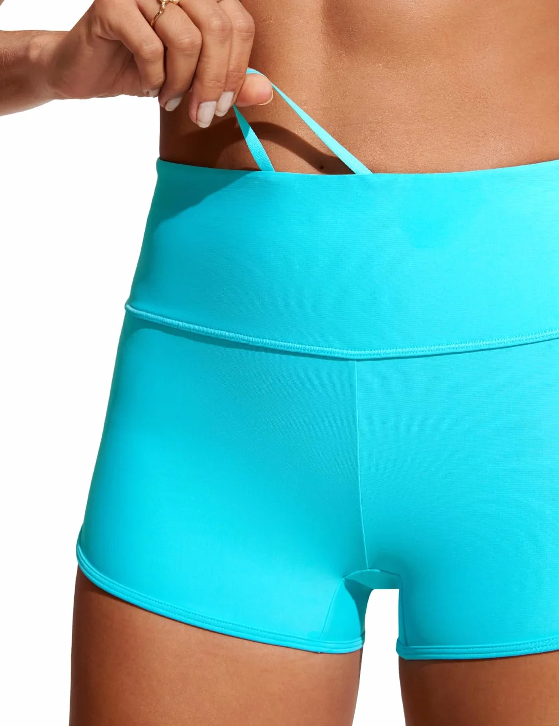 CRZ YOGA Mujer 7.6 cm Shorts de Baño - Talle Alto Pantalones Cortos Secado Rápido Partes Inferiores Chico Delfín