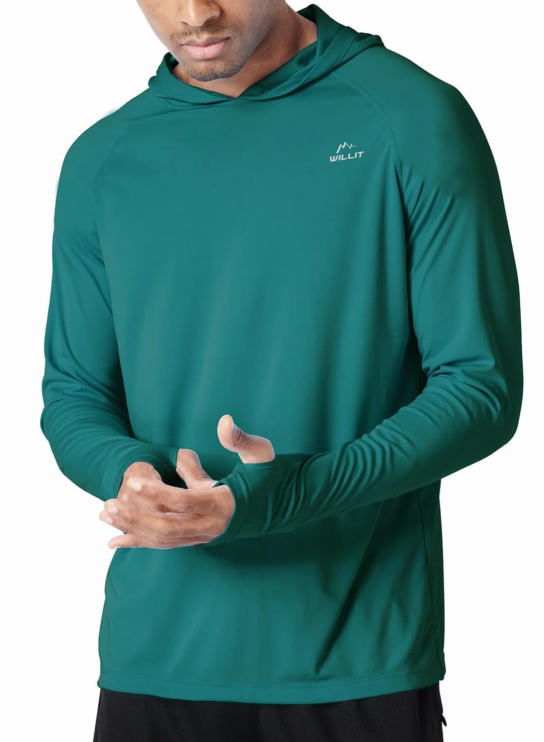 Willit Camisetas de protección solar UPF 50+ manga larga SPF UV ligera atlética correr