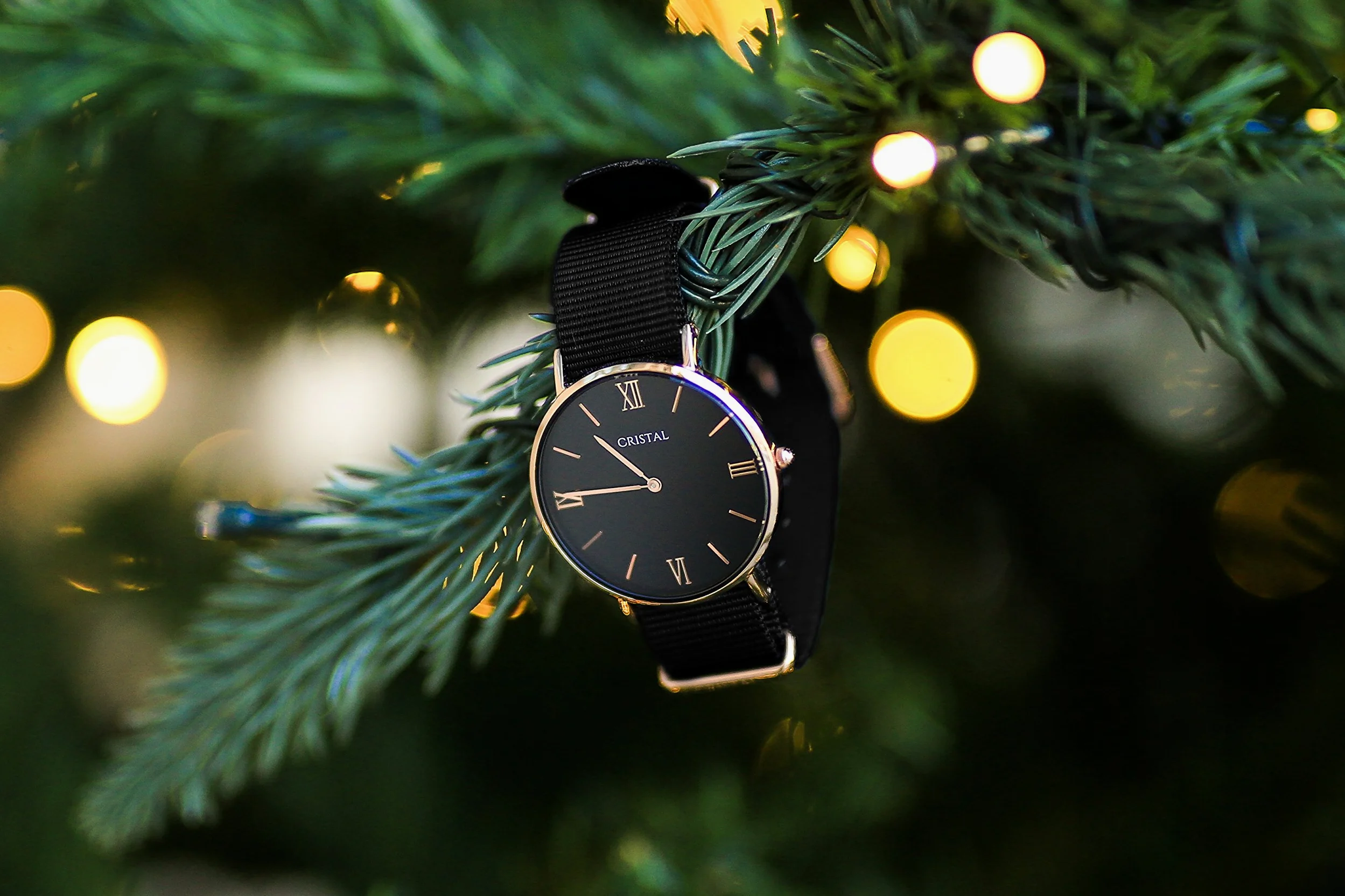 Cristal Reloj, oro rosa – Unisex – Pulsera de nailon