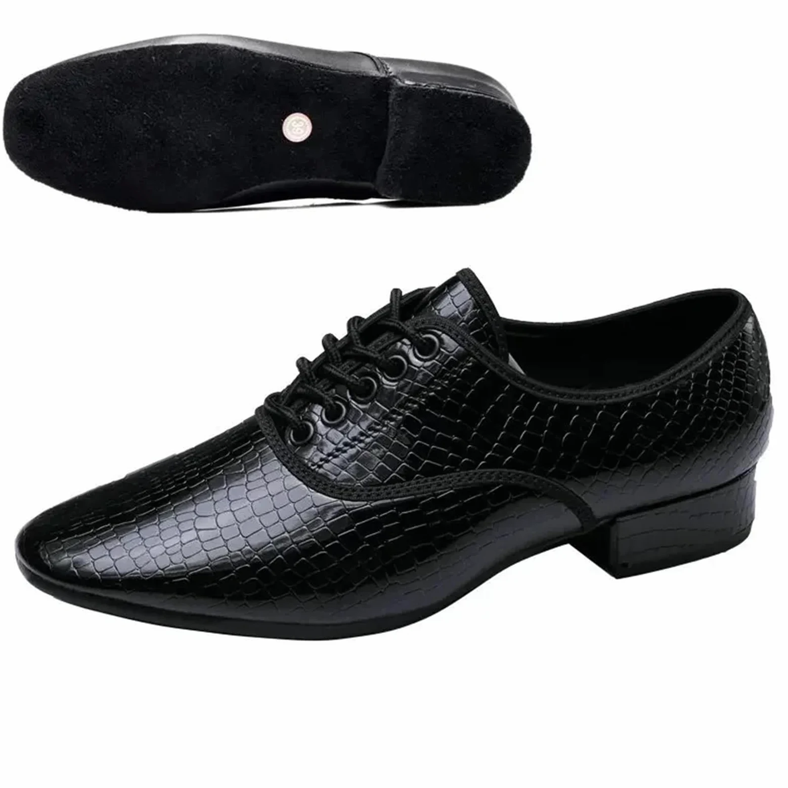 Zapatos Baile Hombre Zapatos de Baile Modernos for Hombre, Zapatos Cuadrados al Aire Libre, Jazz Latino, Suela Ante for Interiores, tacón vals salón(Indoor Wool Bottom,42)